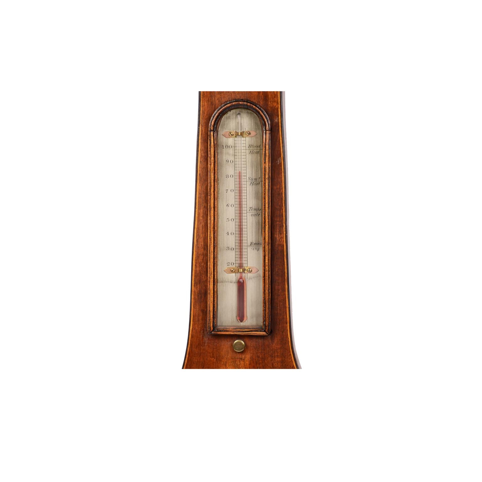 Mid-19th Century Torricelli Barometer, Mahogany Thermometer and Hygrometer