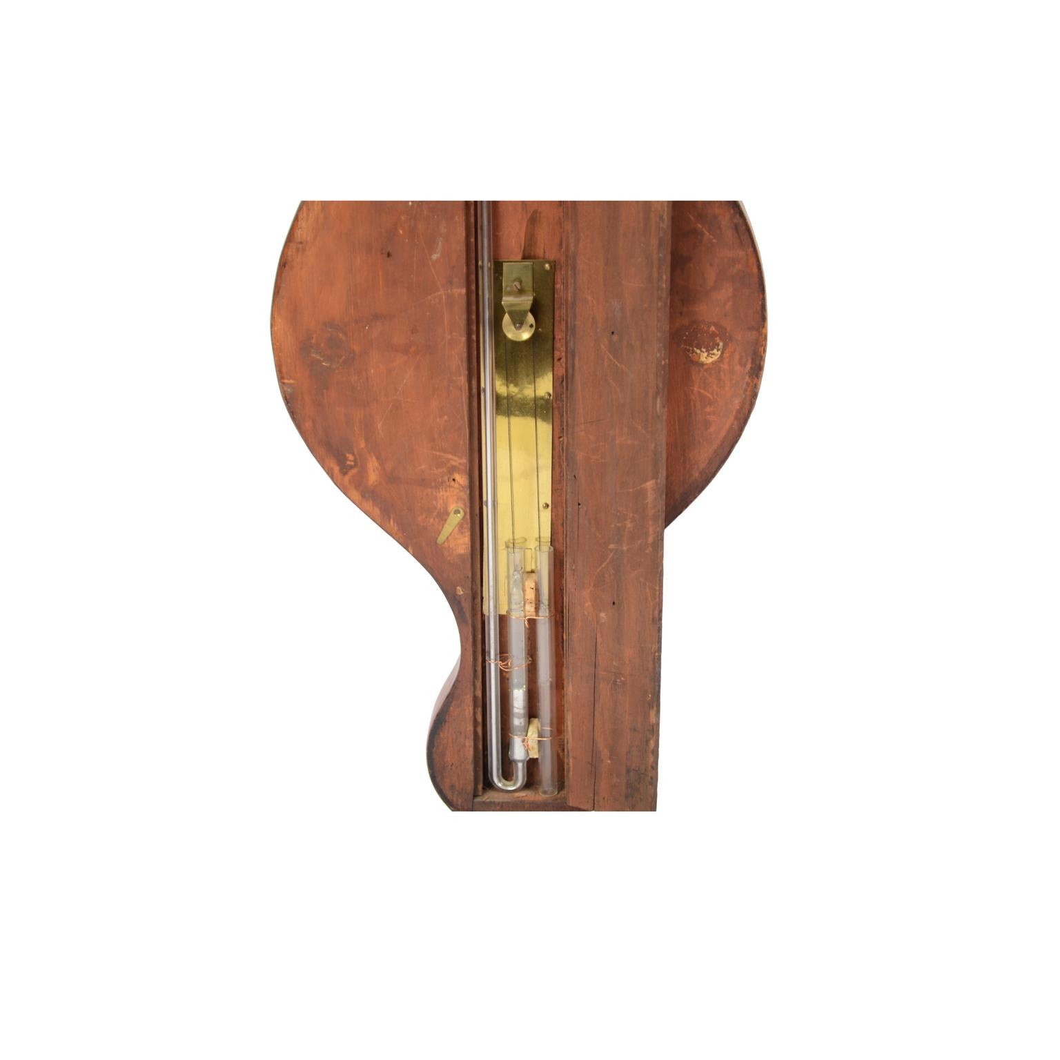 Wood Torricelli Barometer, Mahogany Thermometer and Hygrometer