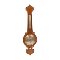1860s Torricellian Barometer Oak Wood Negretti & Zambra Old Weather Instrument