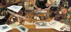 Amuse Bouche - Artist studio w/ prints, roses, cheese, olives, wine & bread