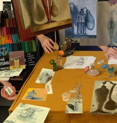 Self Portrait as a Living Artist - Photo collage montage still life studio