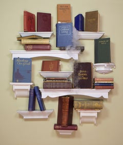 Shelf Help - Confident Living - Self help books on white wooden shelves