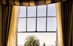 Still Life with California - Artist hotel studio breakfast, paints, palm trees