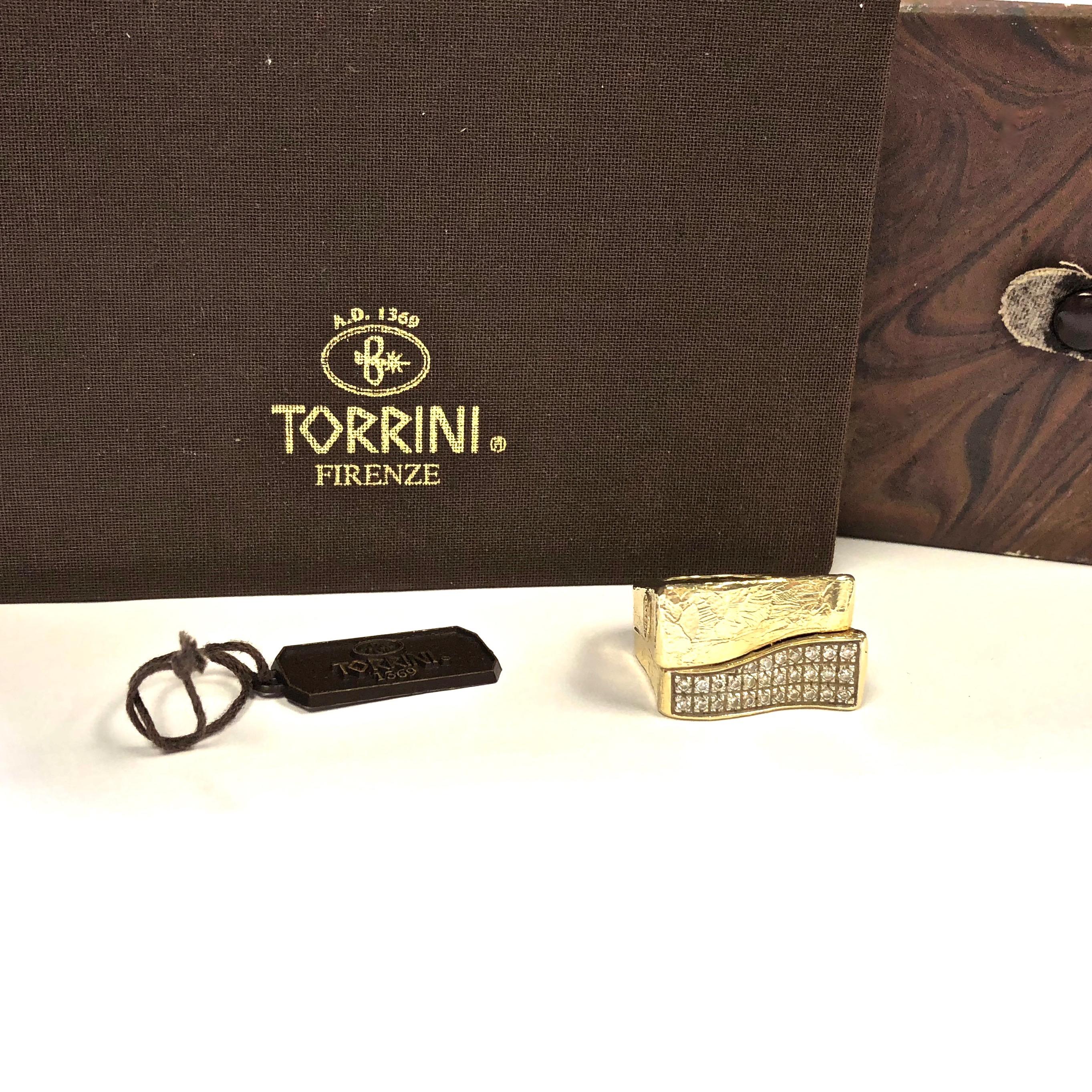 Women's or Men's Torrini 1369 Firenze Bilbao Handmade Diamond and Gold Ring