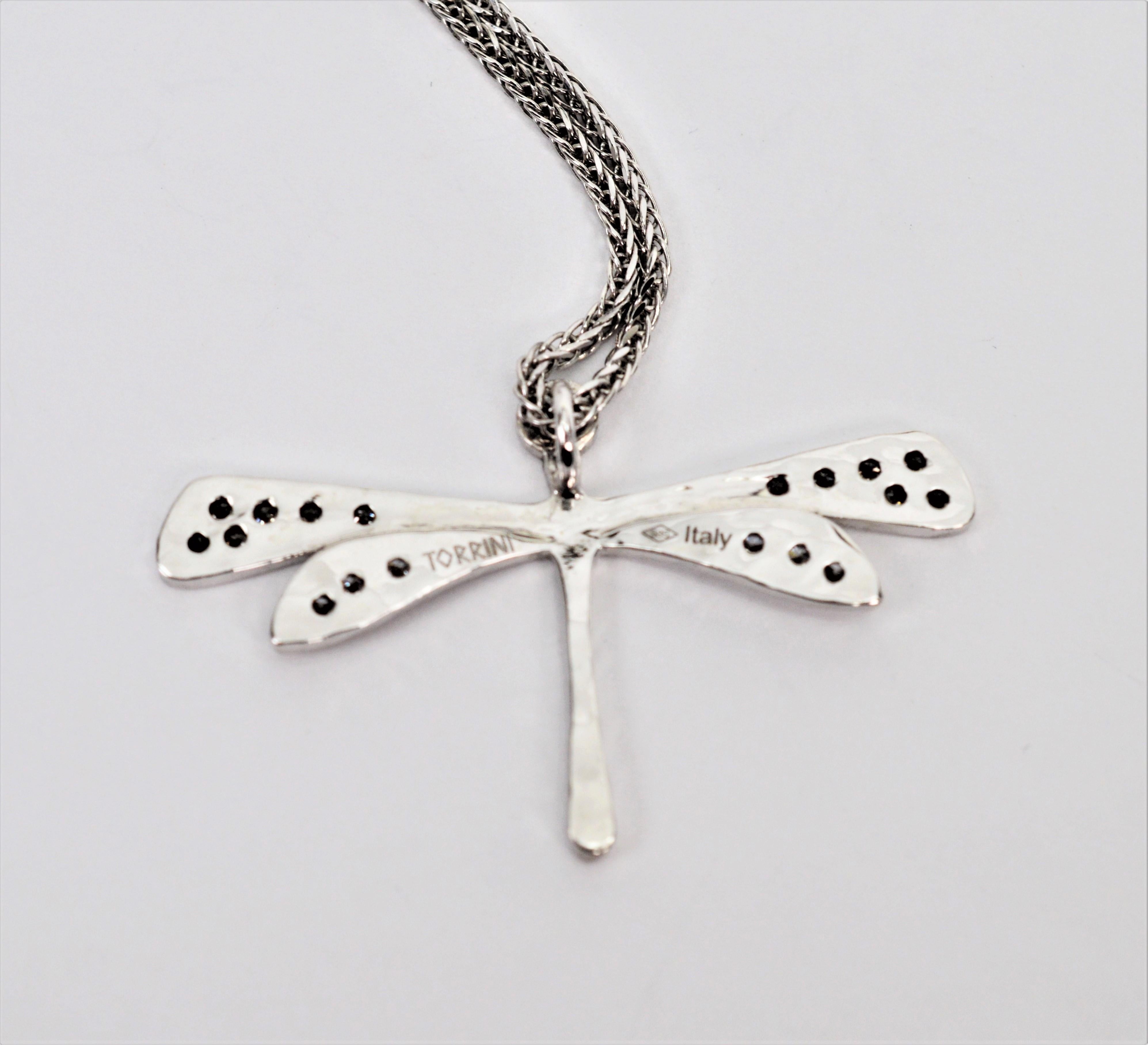 white gold dragonfly necklace