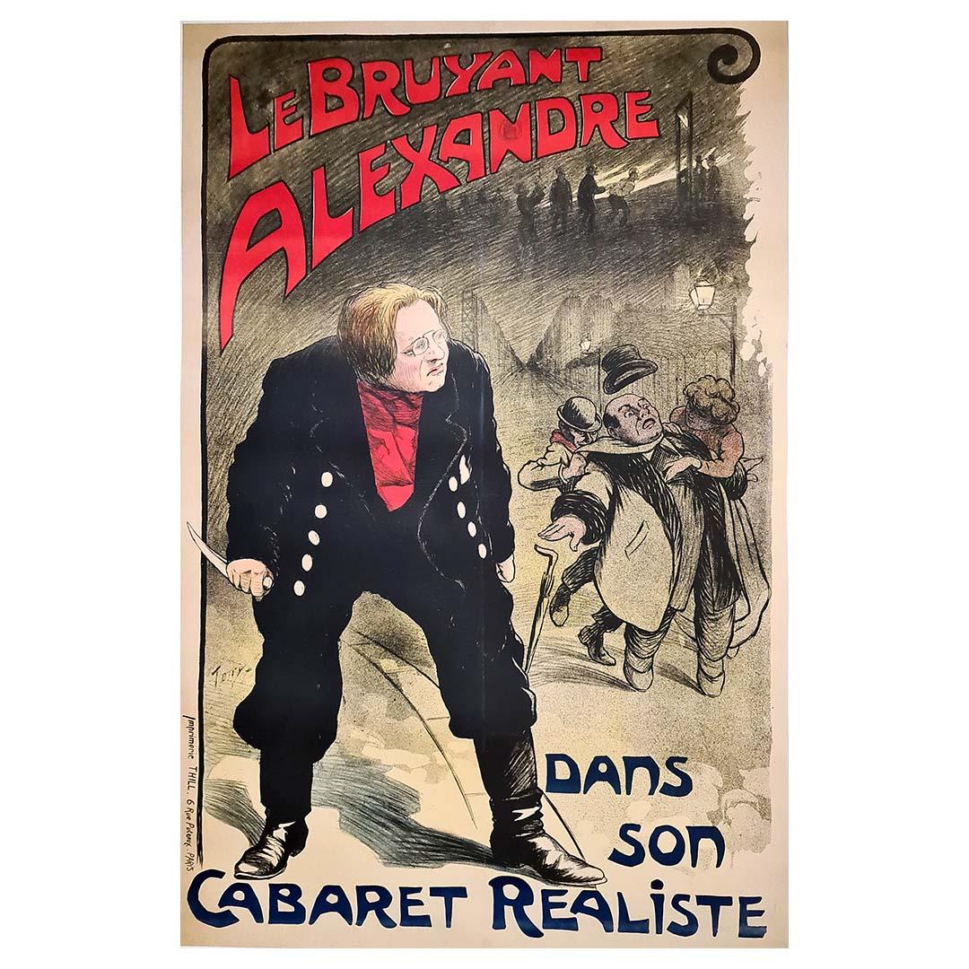 Art nouveau style poster presenting Le Bruyant Alexandre - Cabaret - Paris - Art Nouveau Print by Torry