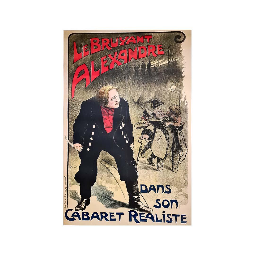 Art nouveau style poster presenting Le Bruyant Alexandre - Cabaret - Paris