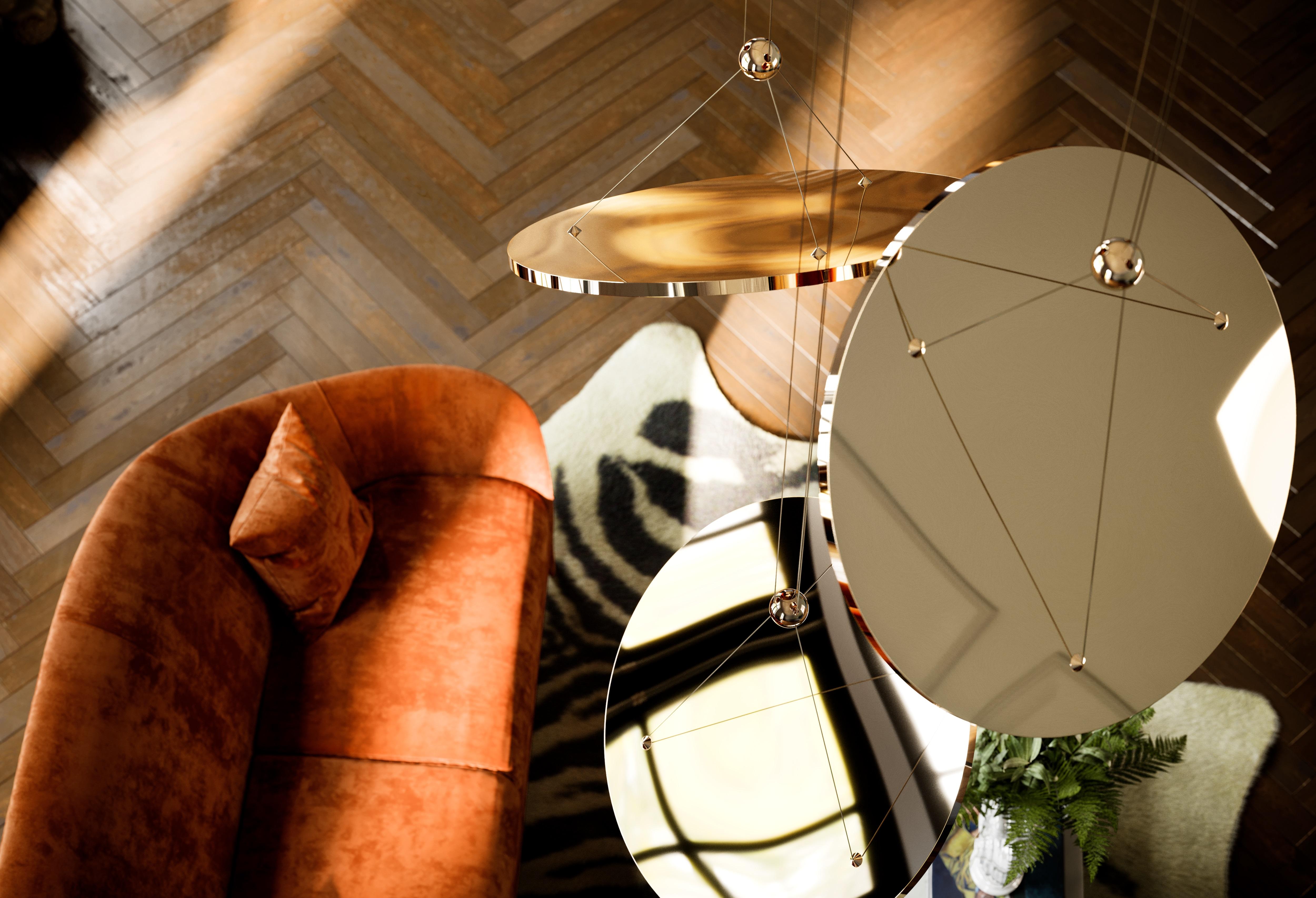 XXI secolo e contemporaneo Lampadario Torsa Three di Cameron Design House in vendita