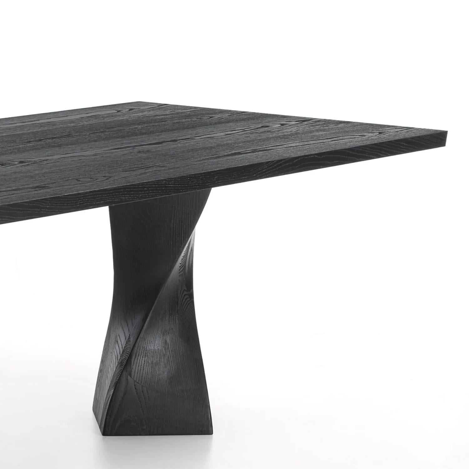 Hand-Crafted Torsade Black Dining Table For Sale