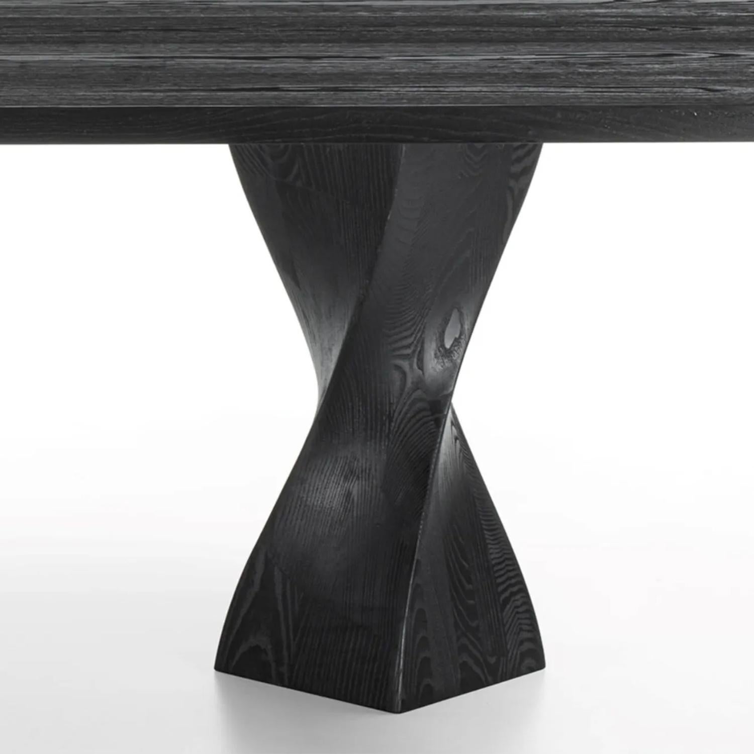 Contemporary Torsade Black Dining Table For Sale