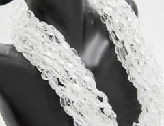 Torsade Quartz Beads Multi Strand with an 18 Karat Yellow Gold Clasp
