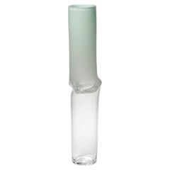 Torsion in Mint 22/01, clear & soft jade glass sculptural vessel by Emma Baker