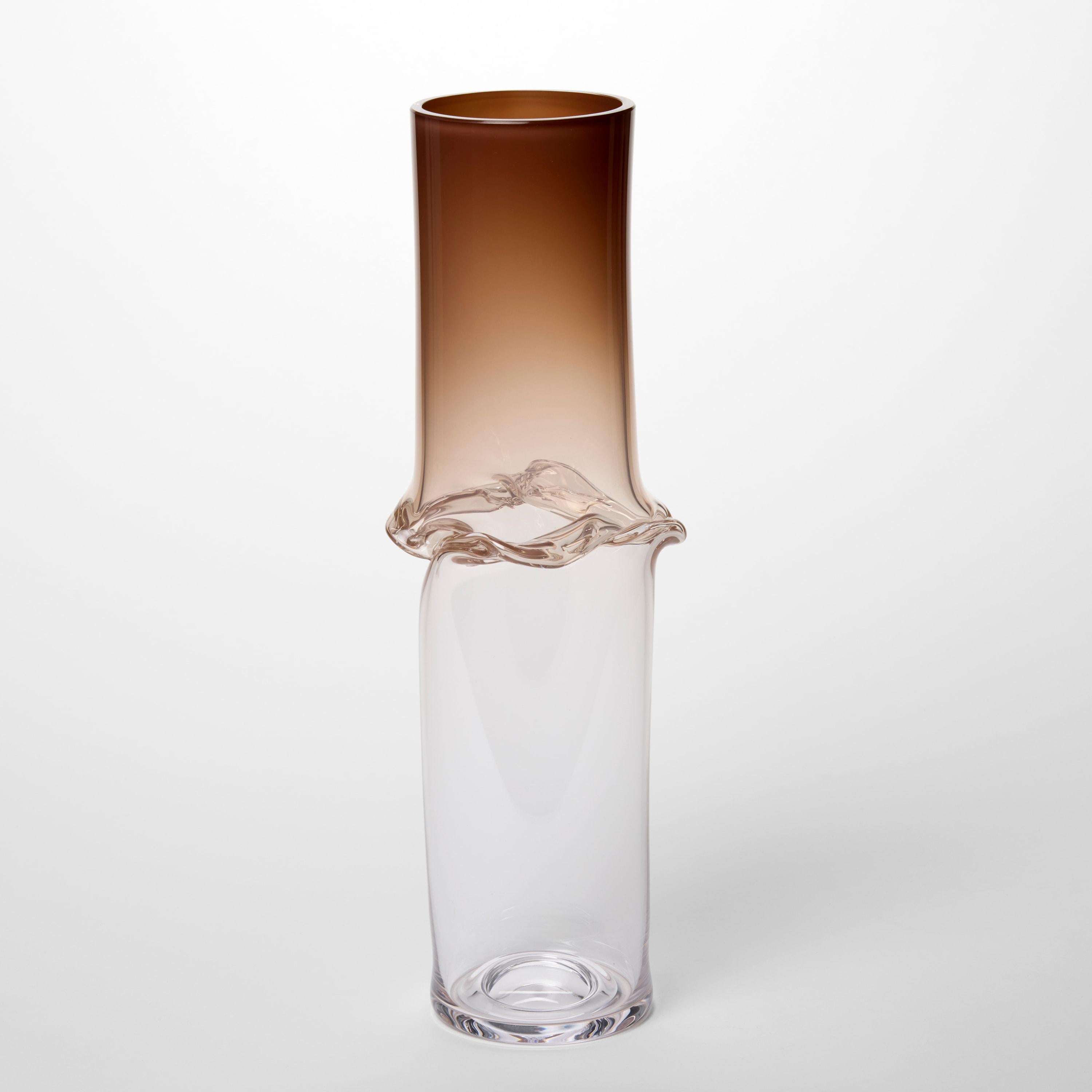 'Torsion in Umber 25/01' is a unique sculptural artwork by the British artist, Emma Baker. 

Emma Baker has worked with glass for over ten years, initially encountering the material whilst studying Applied Arts at Bournemouth University, she