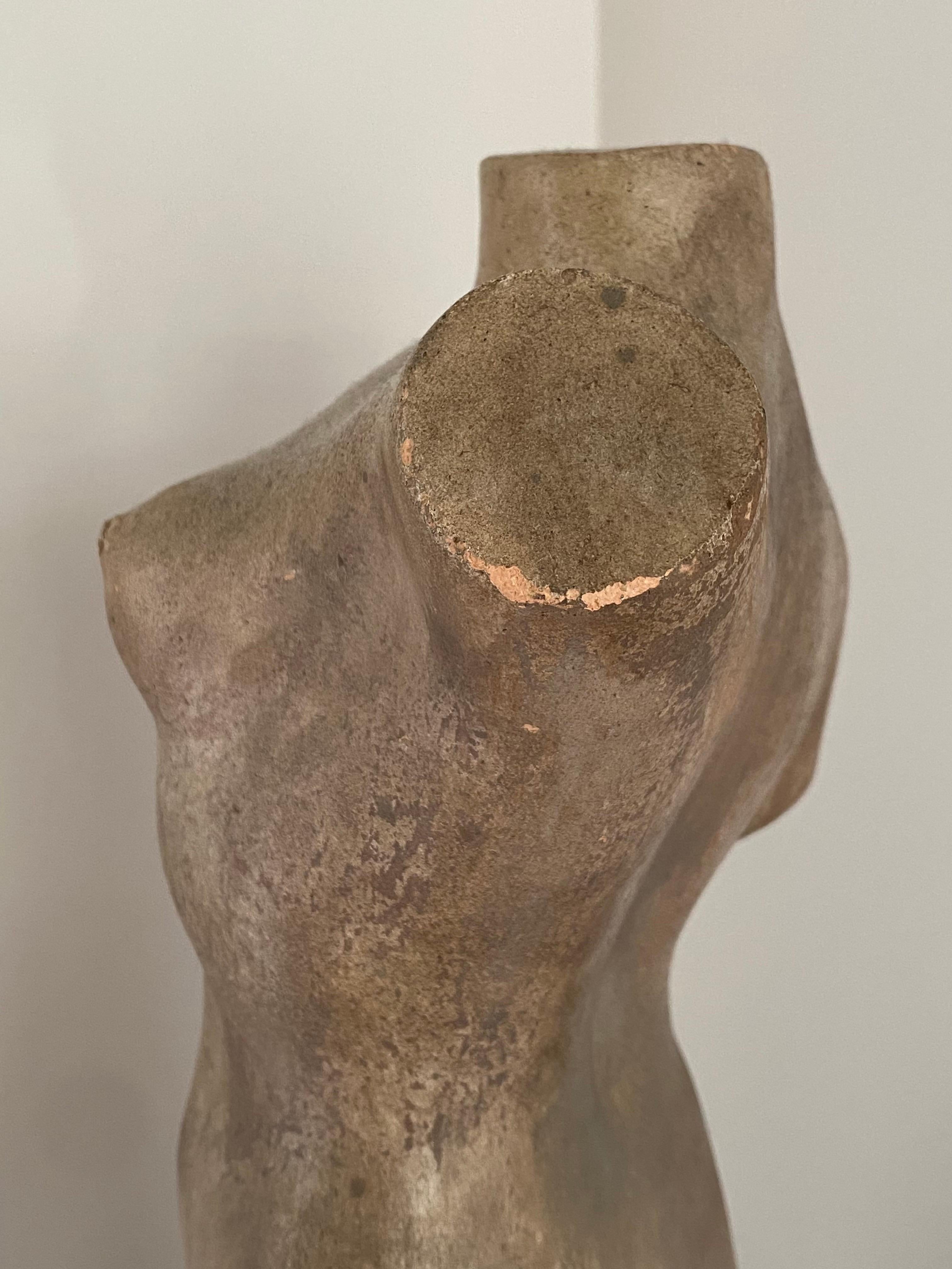 Aluminum “Torso” a c1935 Art Deco Terra Cotta Nude Figural sculpture by Waylande Gregory For Sale