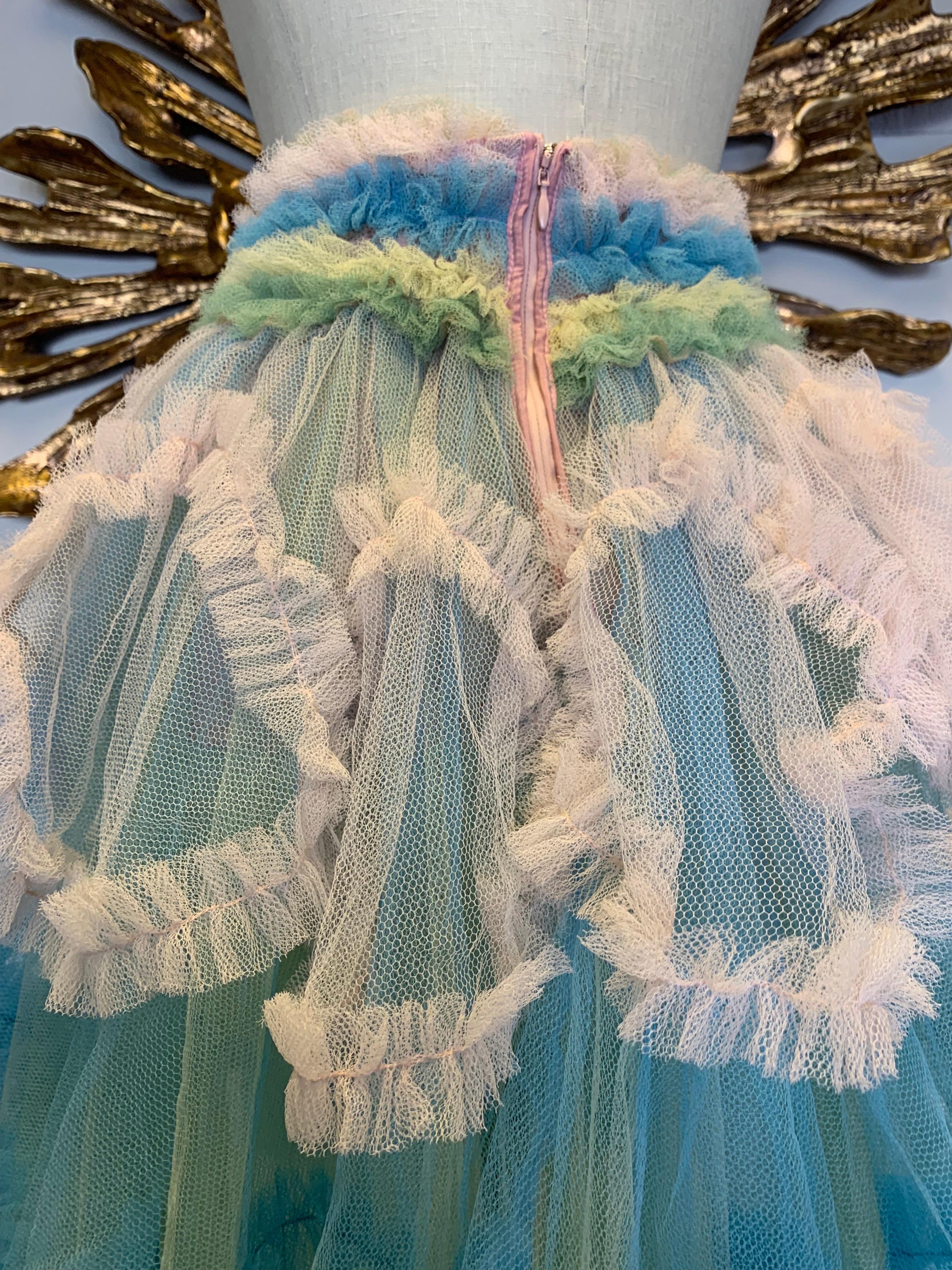 Torso Creations 1950s-Styled Tiered Tulle Ball Skirt w Colorful Ruffles  For Sale 3