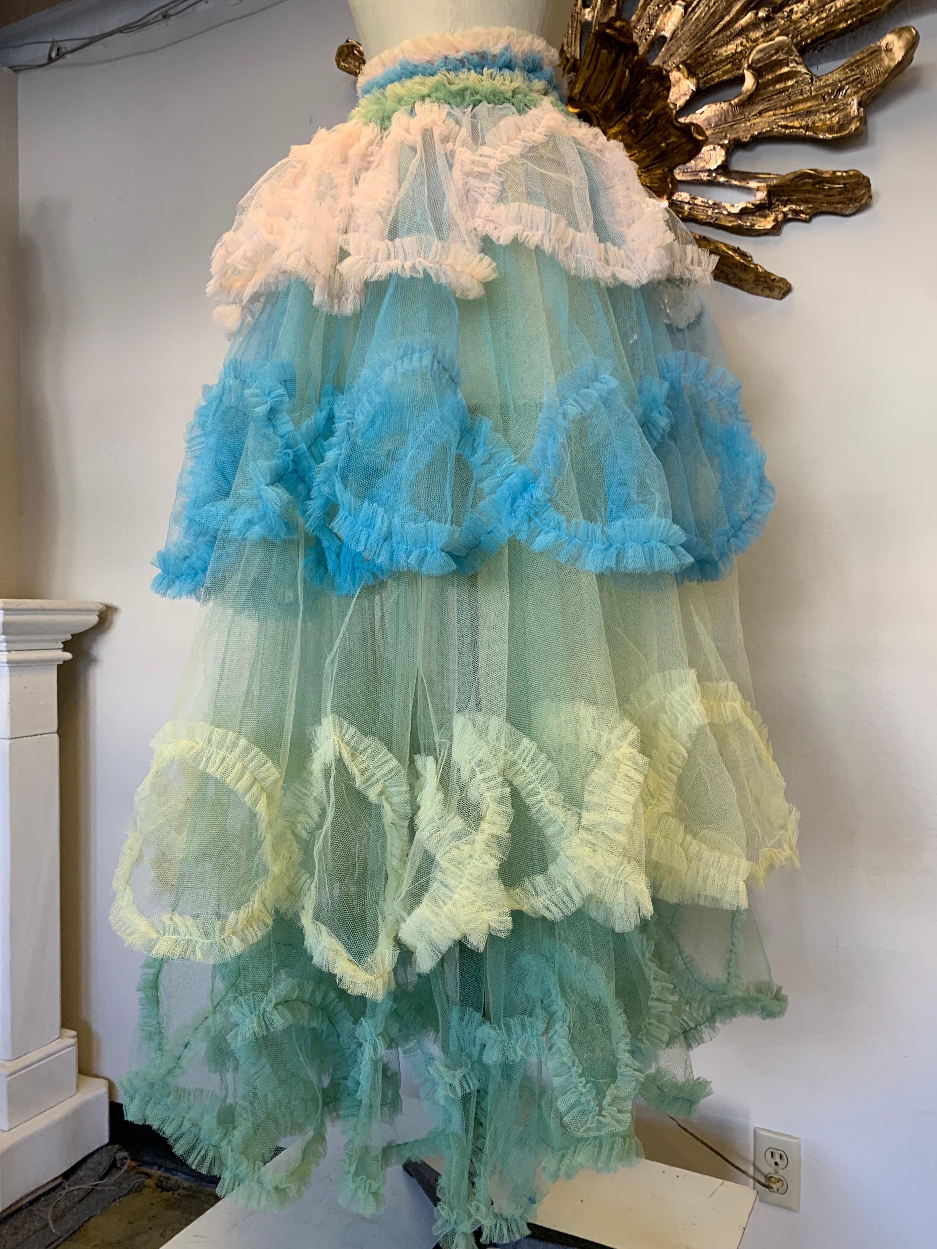 Torso Creations 1950s-Styled Tiered Tulle Ball Skirt w Colorful Ruffles  For Sale 5