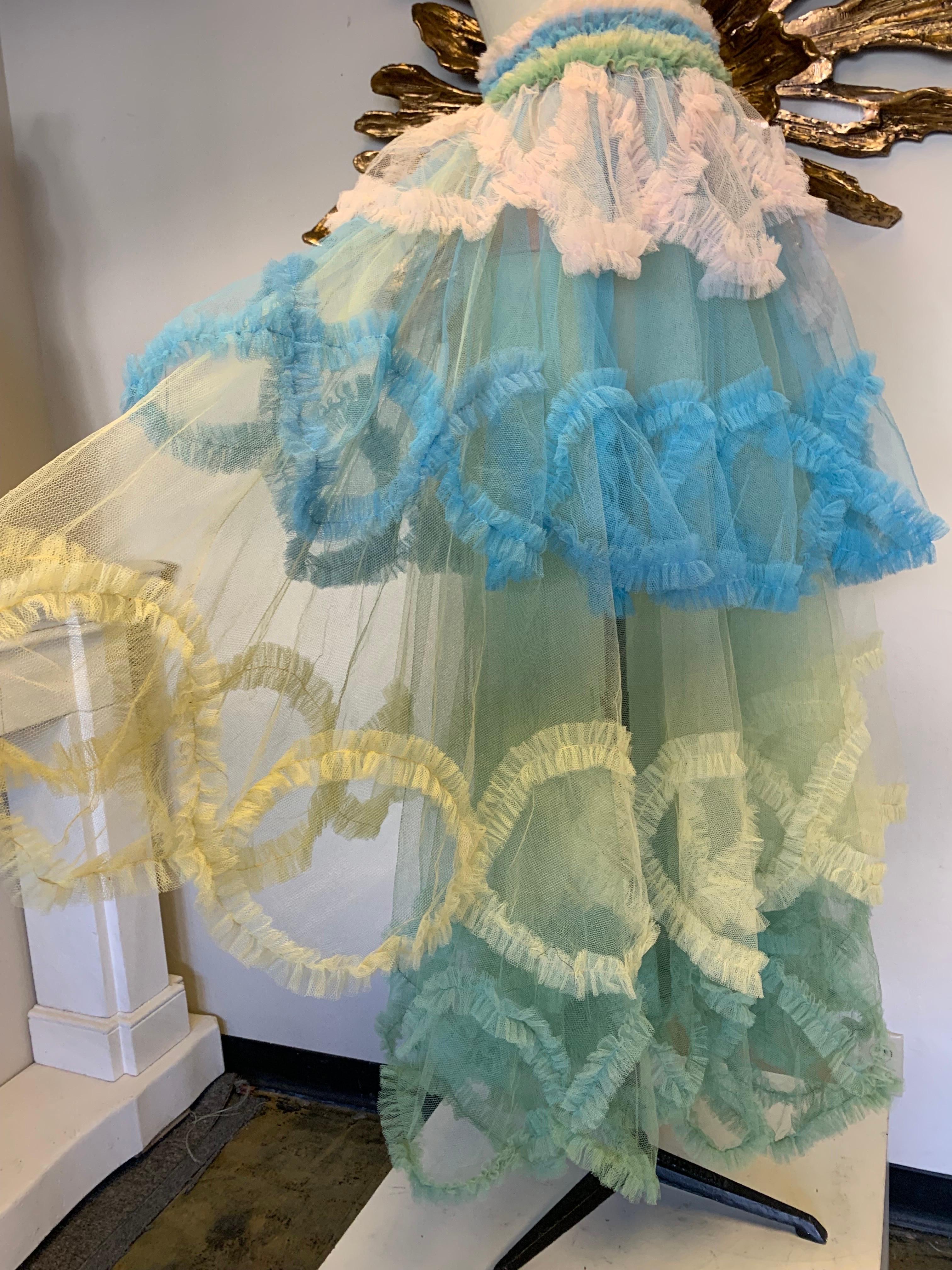 Torso Creations 1950s-Styled Tiered Tulle Ball Skirt w Colorful Ruffles  For Sale 6