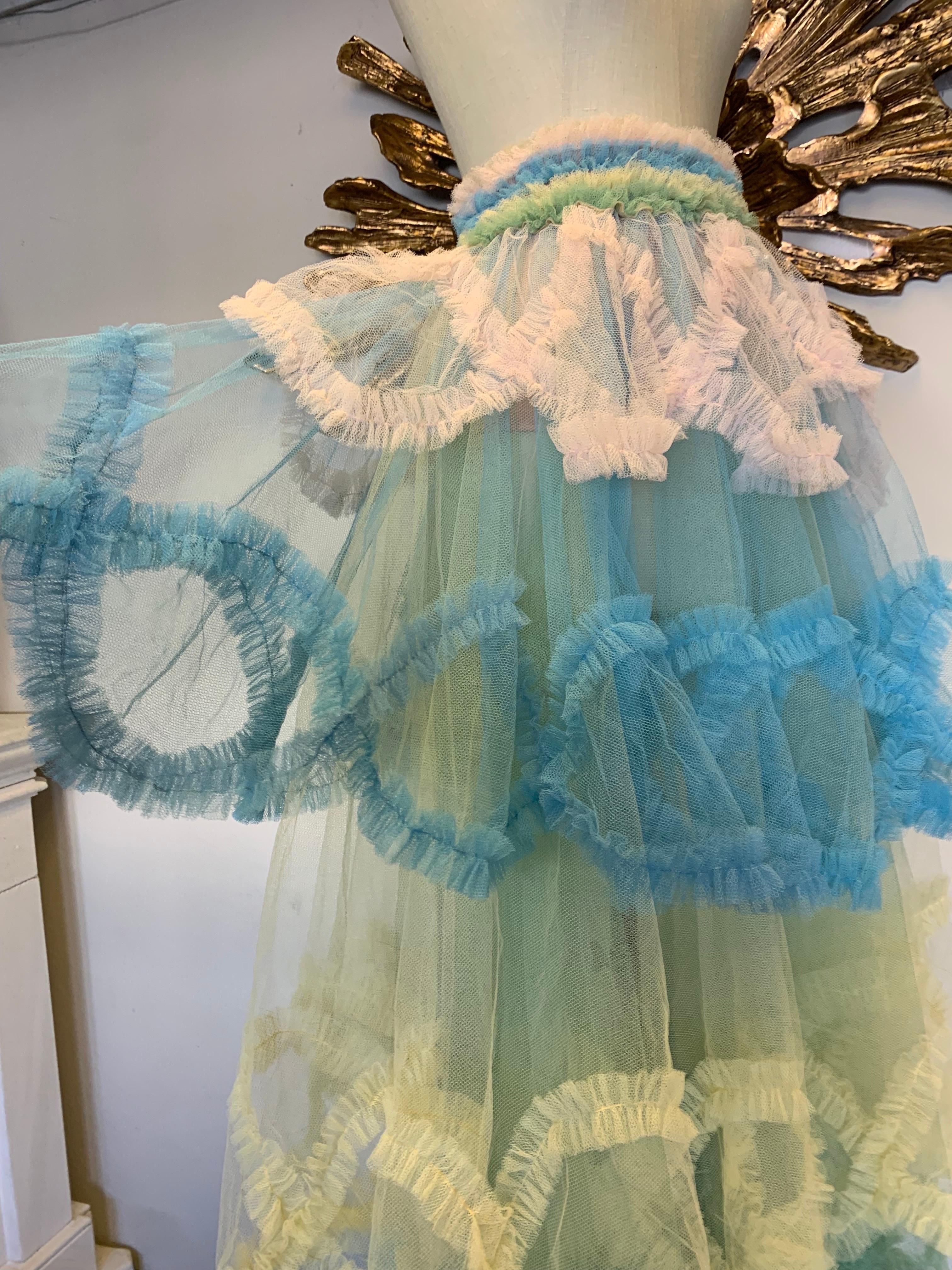 Torso Creations 1950s-Styled Tiered Tulle Ball Skirt w Colorful Ruffles For Sale 7