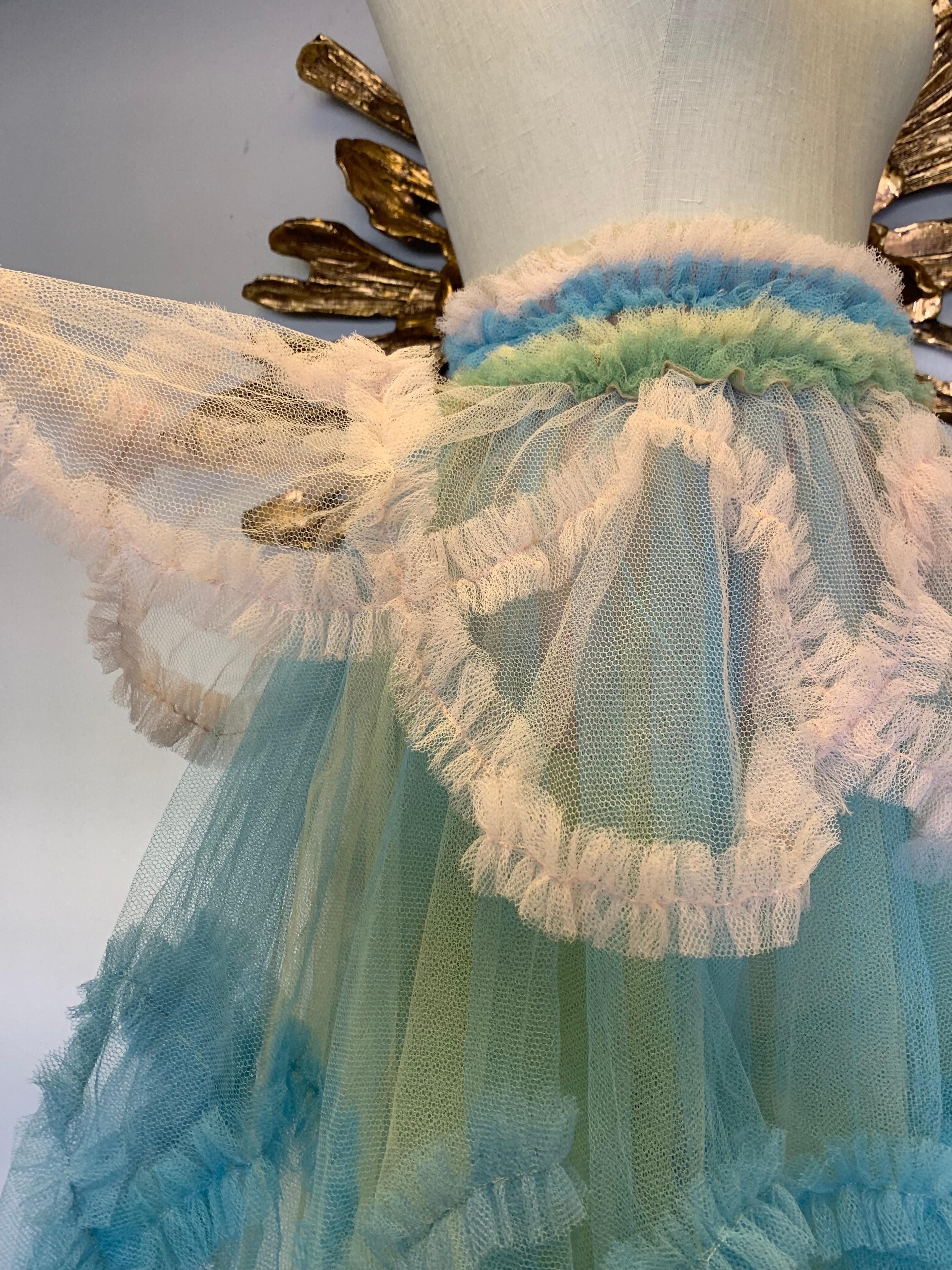 Torso Creations 1950s-Styled Tiered Tulle Ball Skirt w Colorful Ruffles For Sale 8