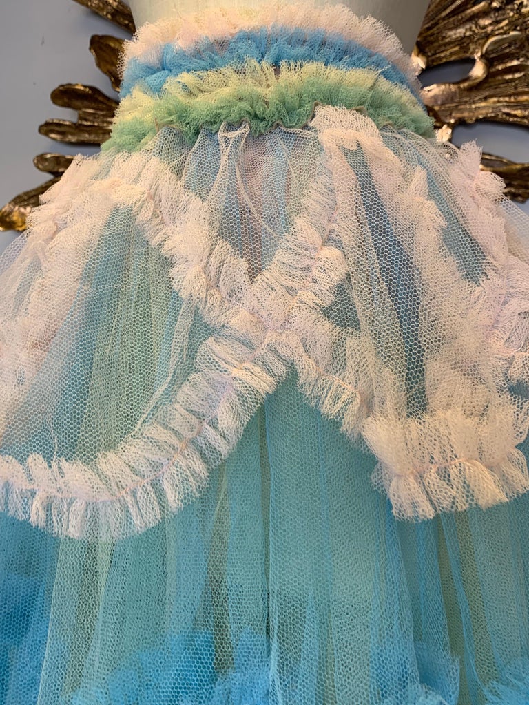 Torso Creations 1950s-Styled Tiered Tulle Ball Skirt w Colorful Ruffles ...