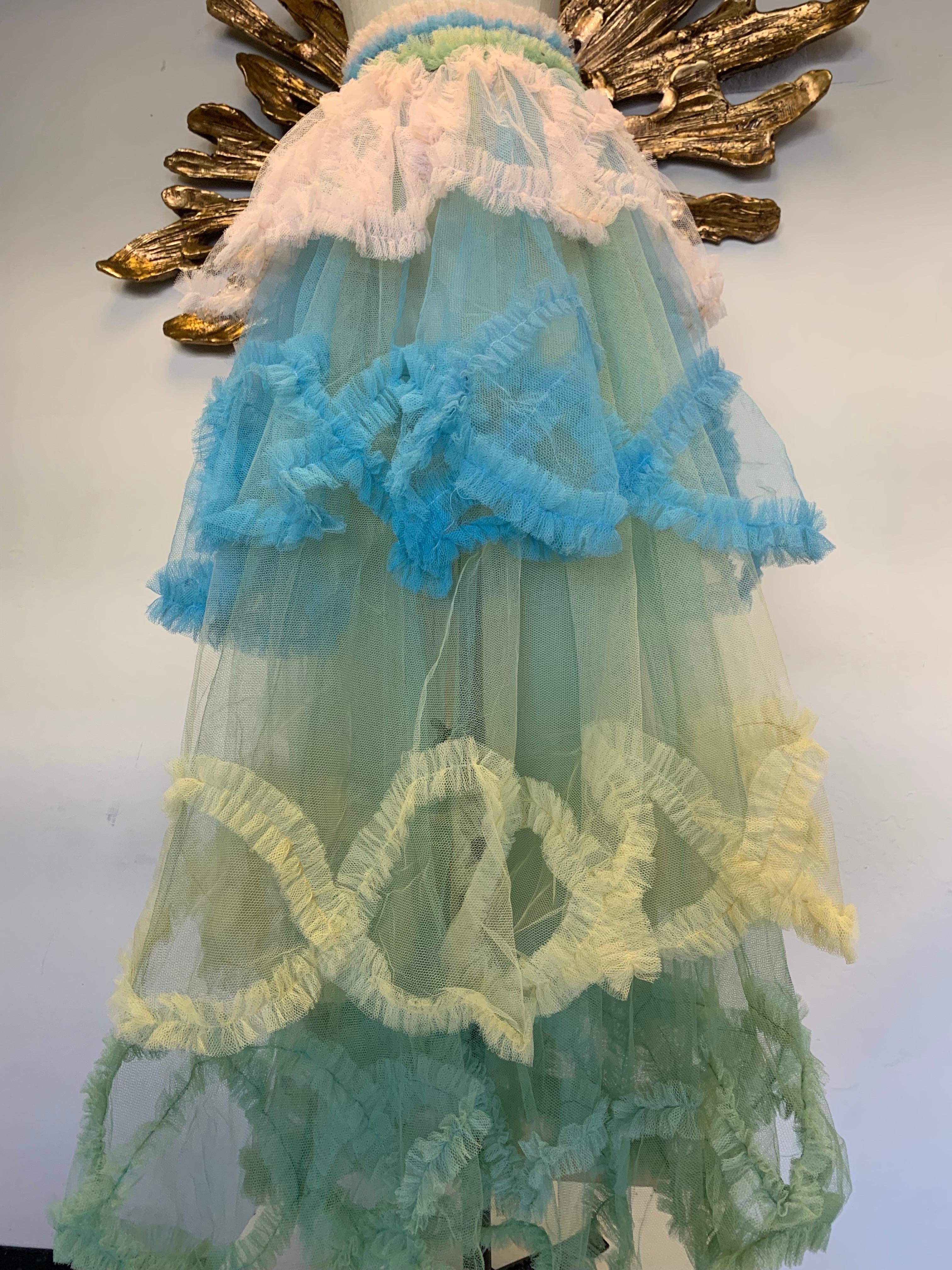 Torso Creations 1950s-Styled Tiered Tulle Ball Skirt w Colorful Ruffles  For Sale 2