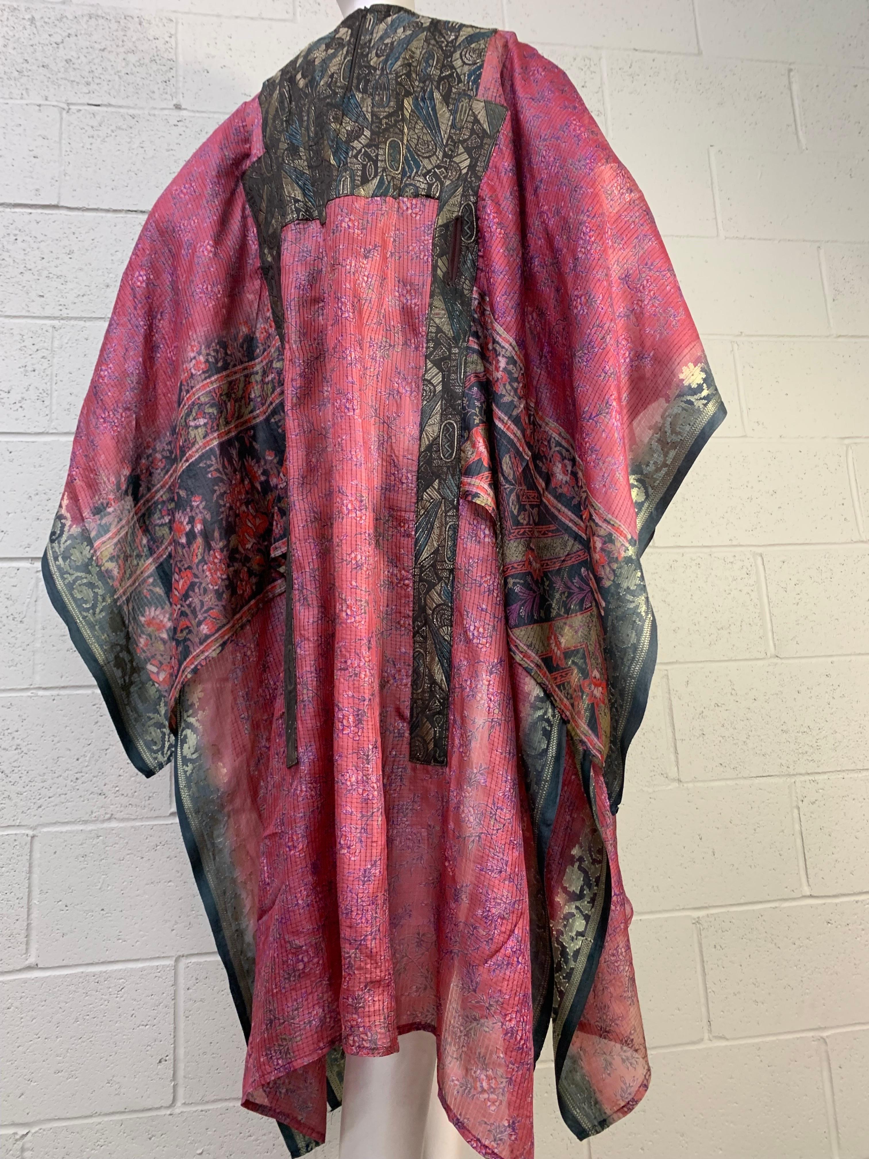 Caftan Sari 2 pièces à façade tablier avec miroir et ceinture brodée, créations Torso en vente 7