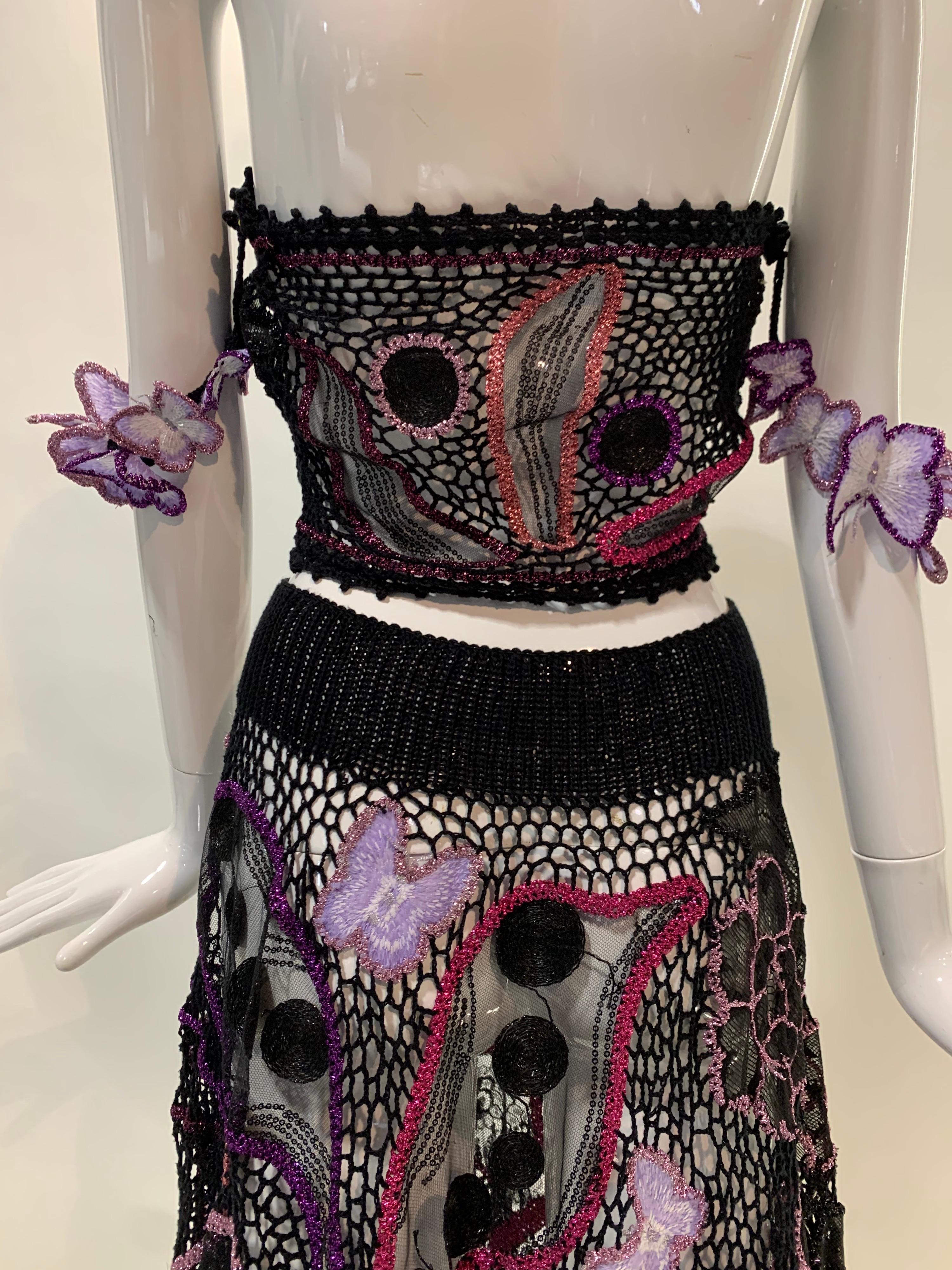 Torso Creations 2-Piece BoHo Gonna all'uncinetto e farfalle e top a vita alta 6
