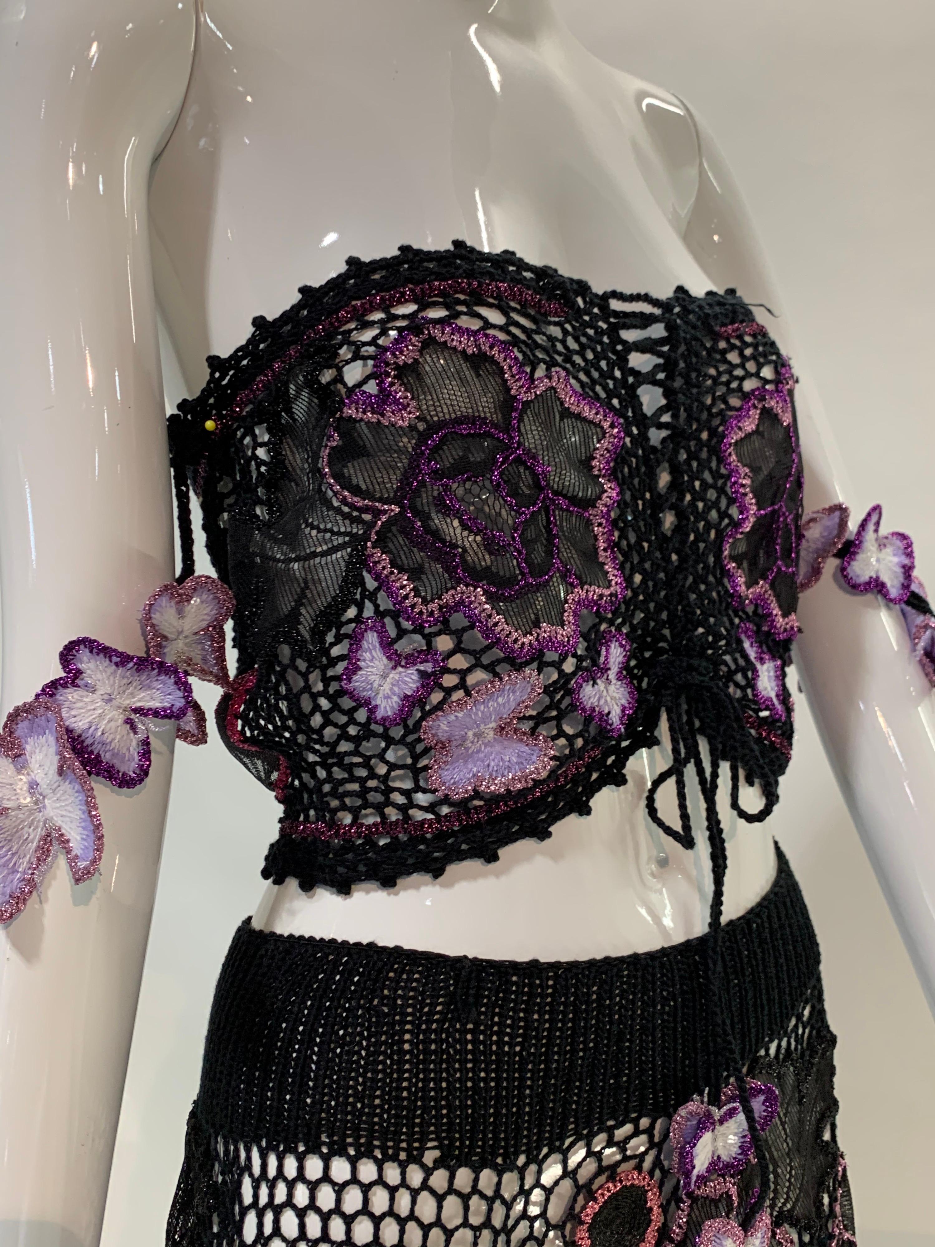 Torso Creations 2-Piece BoHo Gonna all'uncinetto e farfalle e top a vita alta 8