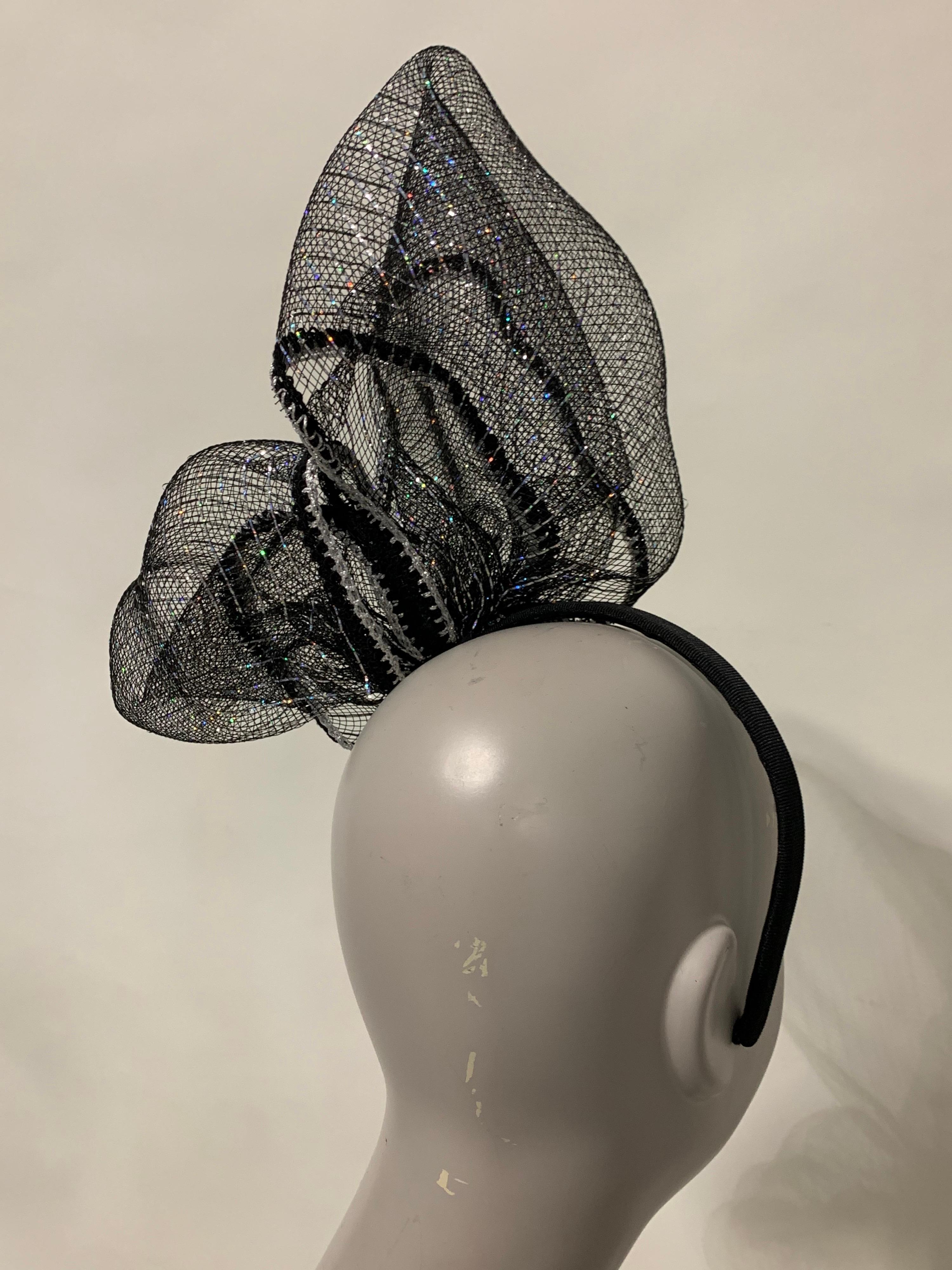 Torso Creations Abstract Sculpted Black Woven Headband Fascinator 5