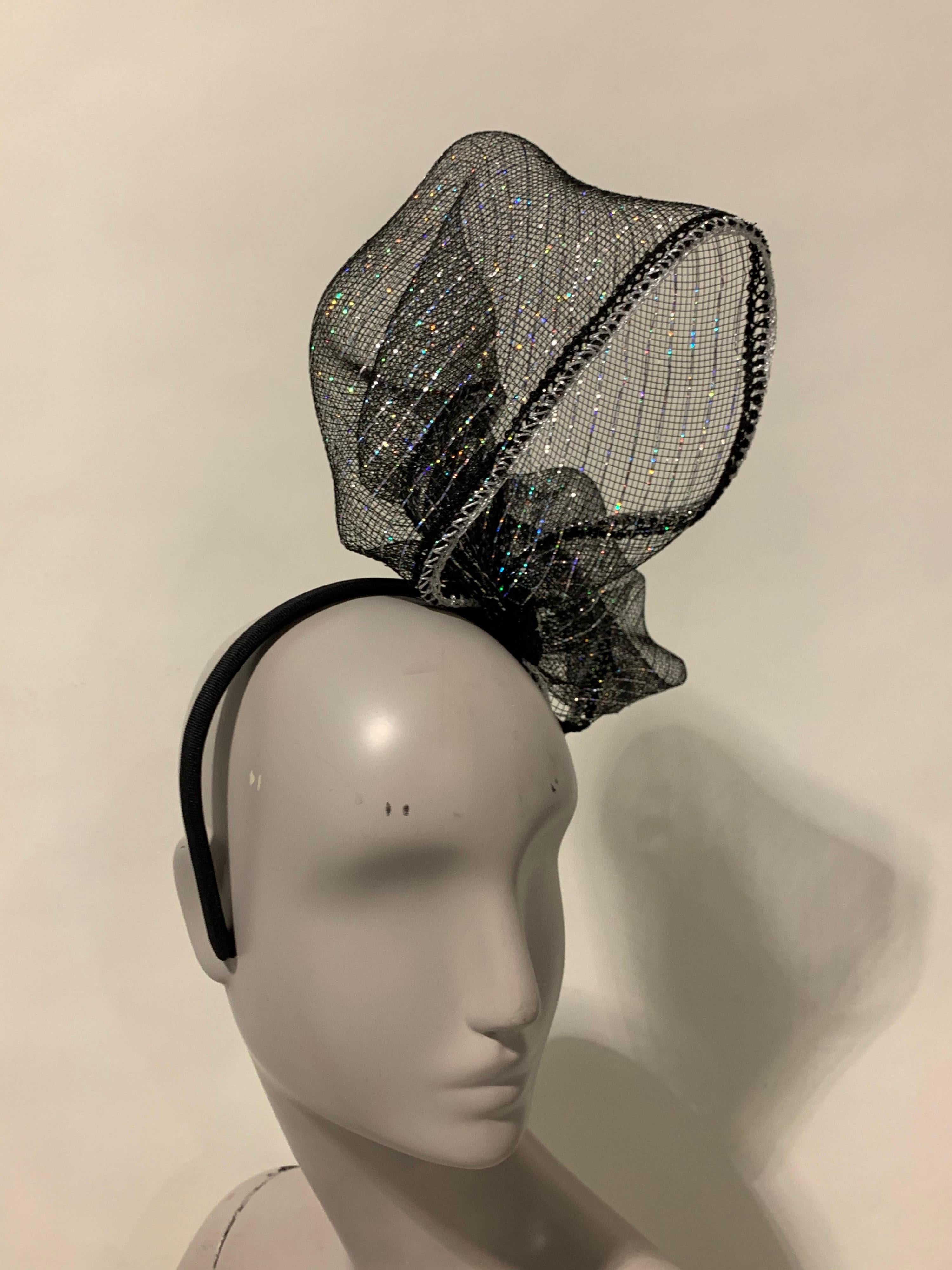 Torso Creations Abstract Sculpted Black Woven Headband Fascinator 6