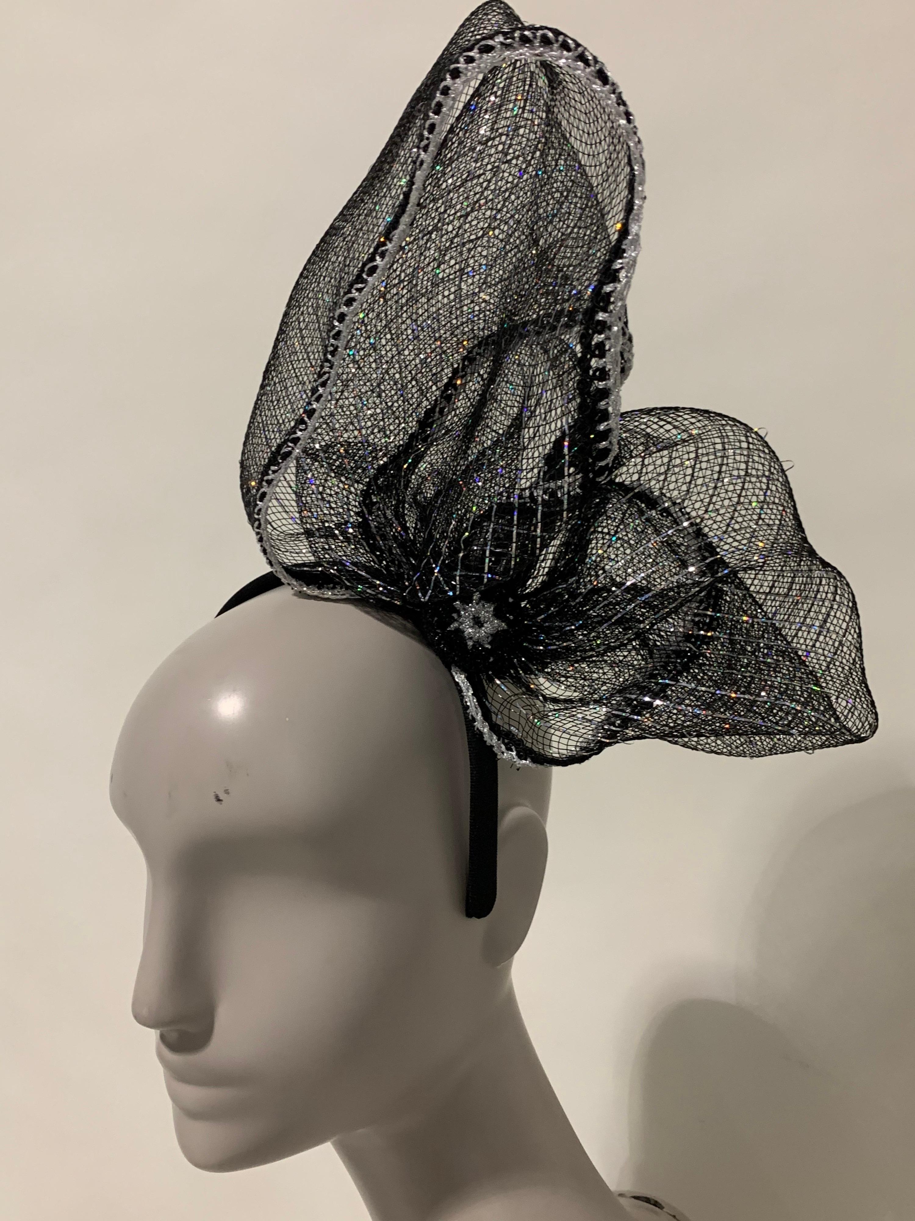 Torso Creations Abstract Sculpted Black Woven Headband Fascinator 7