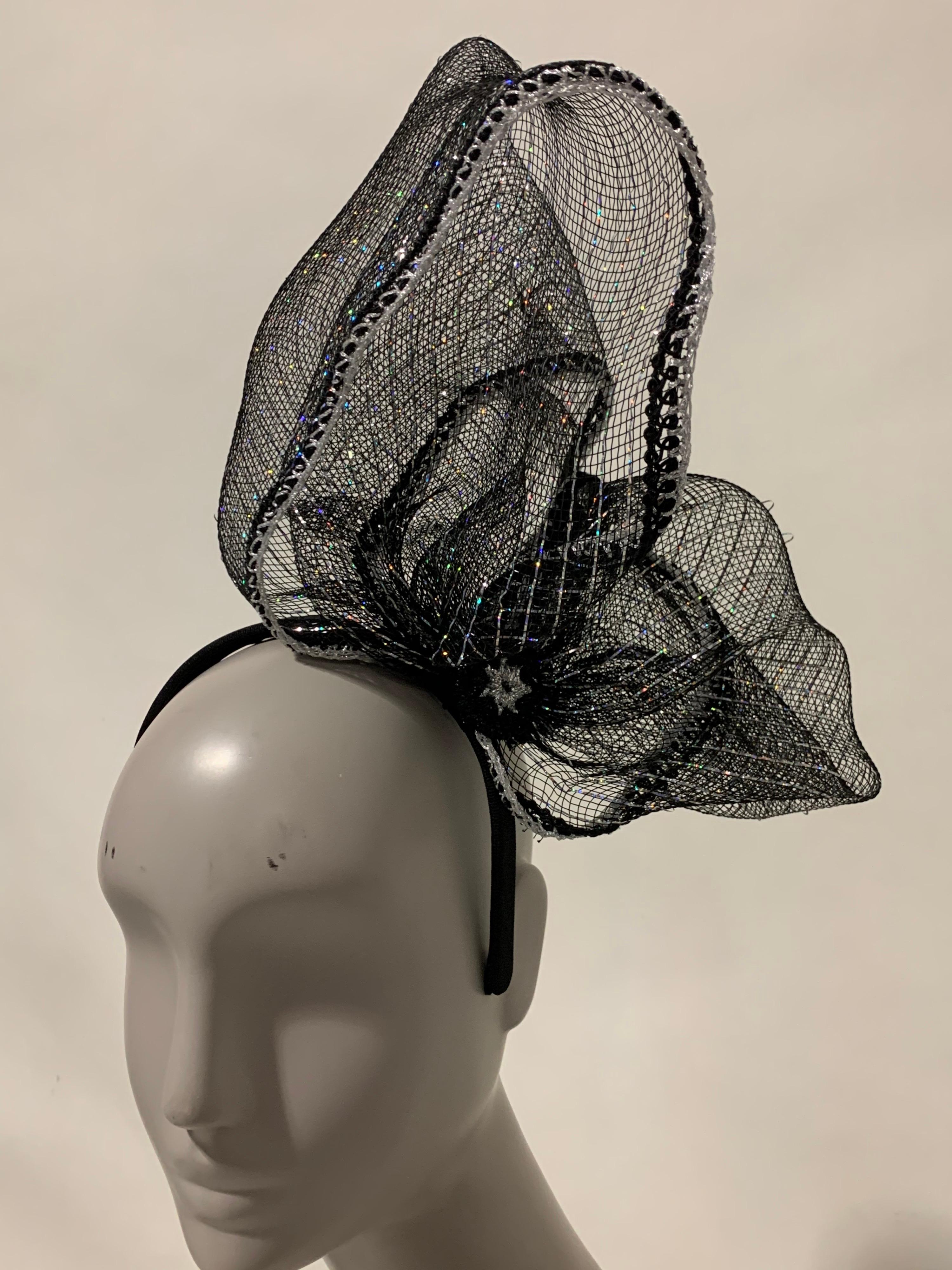 Women's Torso Creations Abstract Sculpted Black Woven Headband Fascinator