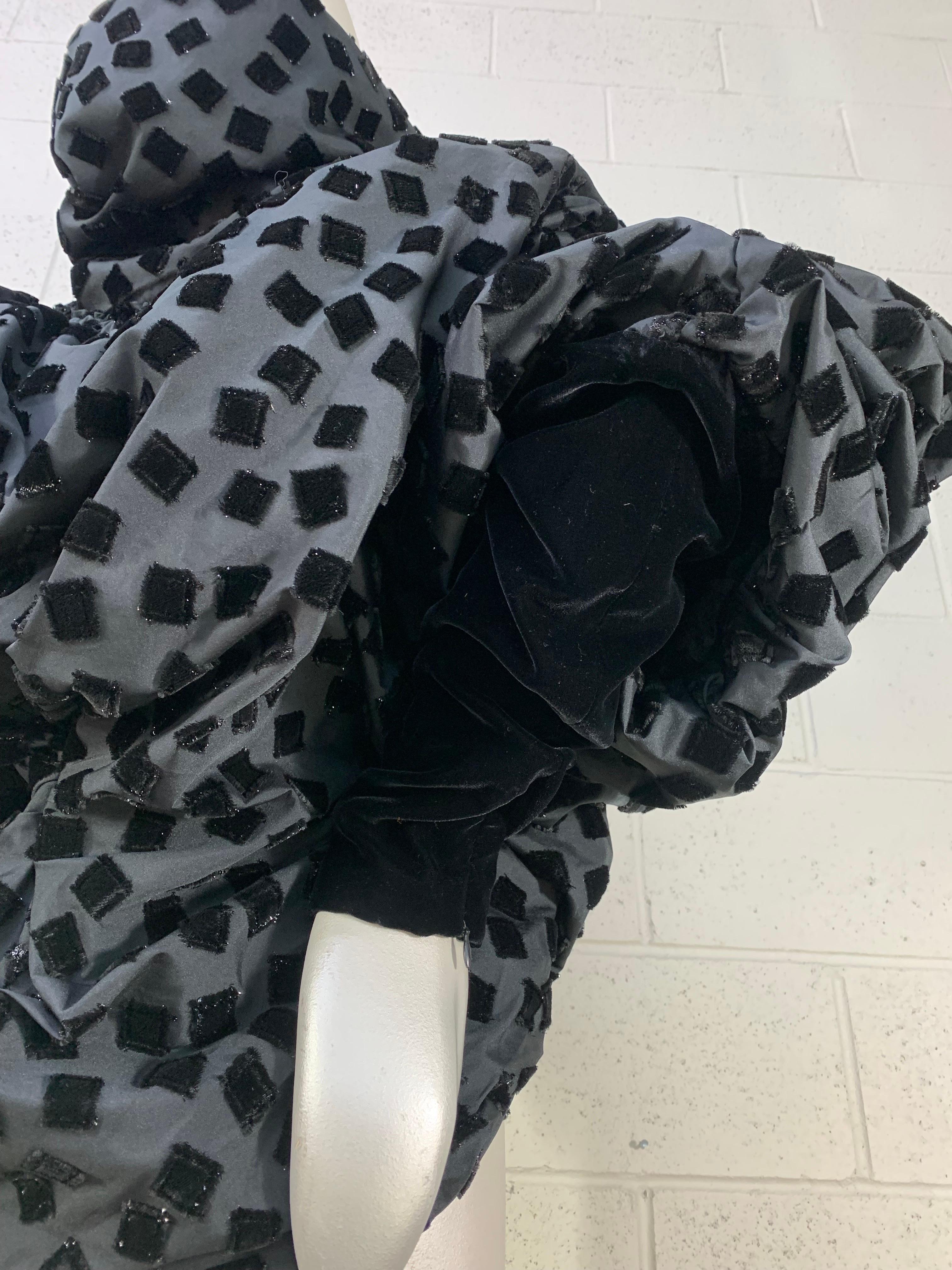 Torso Creations Black Silk Taffeta Bubble Cocoon Evening Jacket For Sale 3