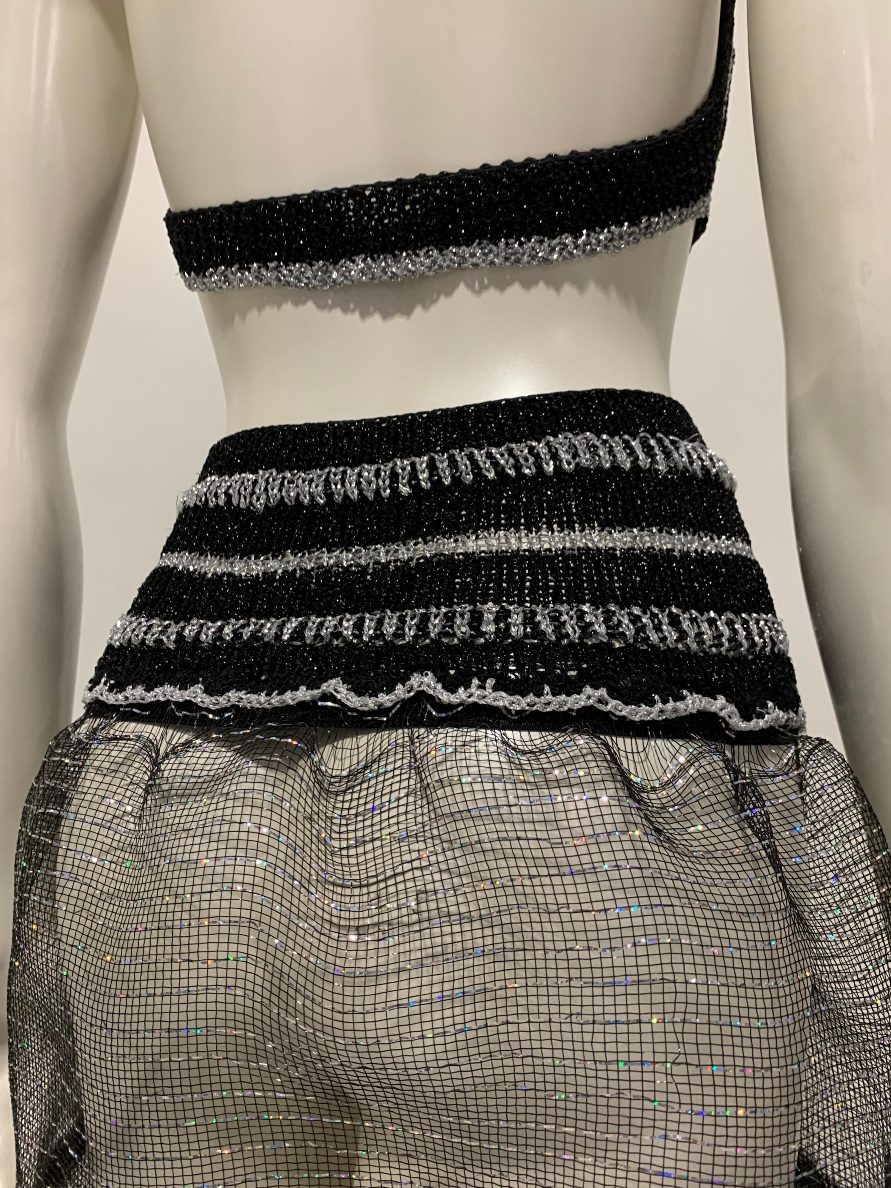 Torso Creations Black & Silver Lurex Knit Bralette & Horsehair Crinoline Set 5