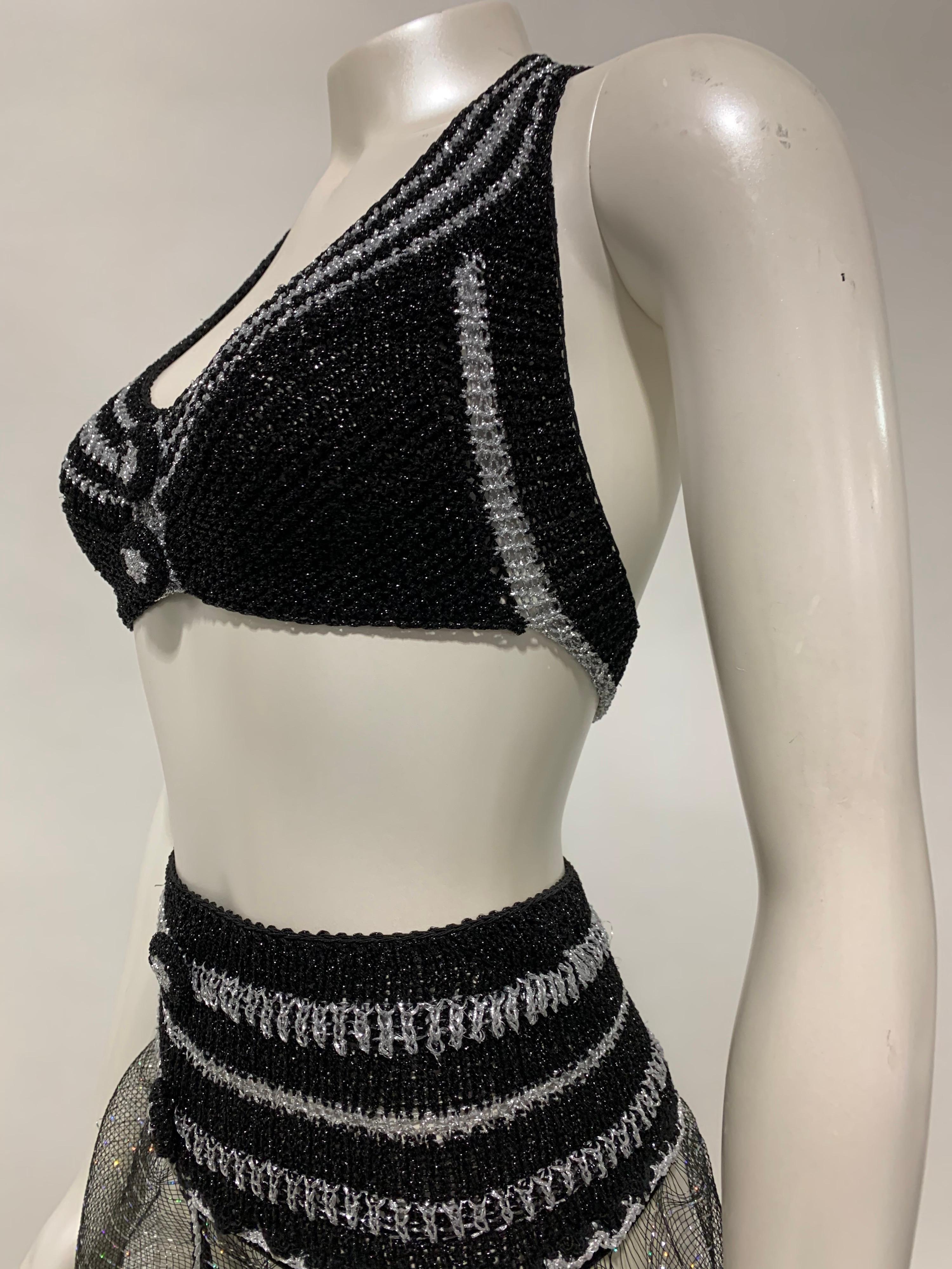 Torso Creations Black & Silver Lurex Knit Bralette & Horsehair Crinoline Set 6