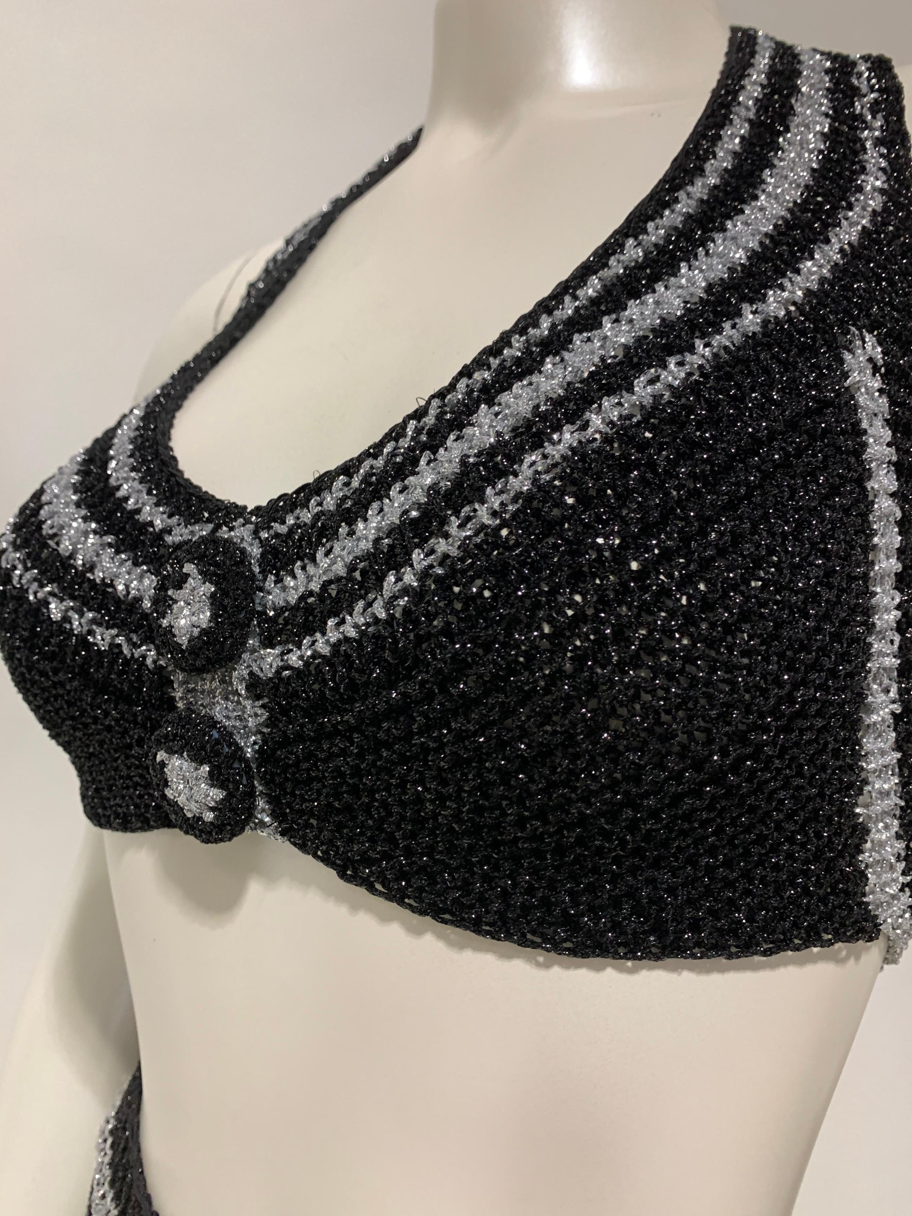 Torso Creations Black & Silver Lurex Knit Bralette & Horsehair Crinoline Set 7