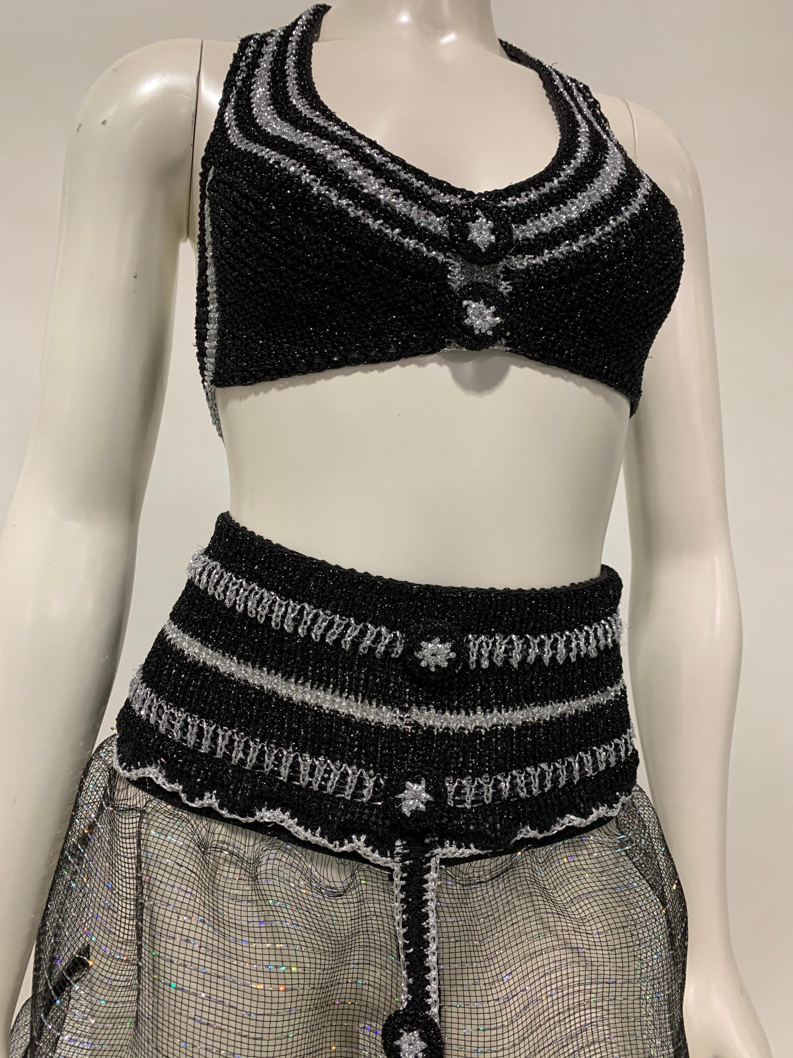 Torso Creations Black & Silver Lurex Knit Bralette & Horsehair Crinoline Set 3