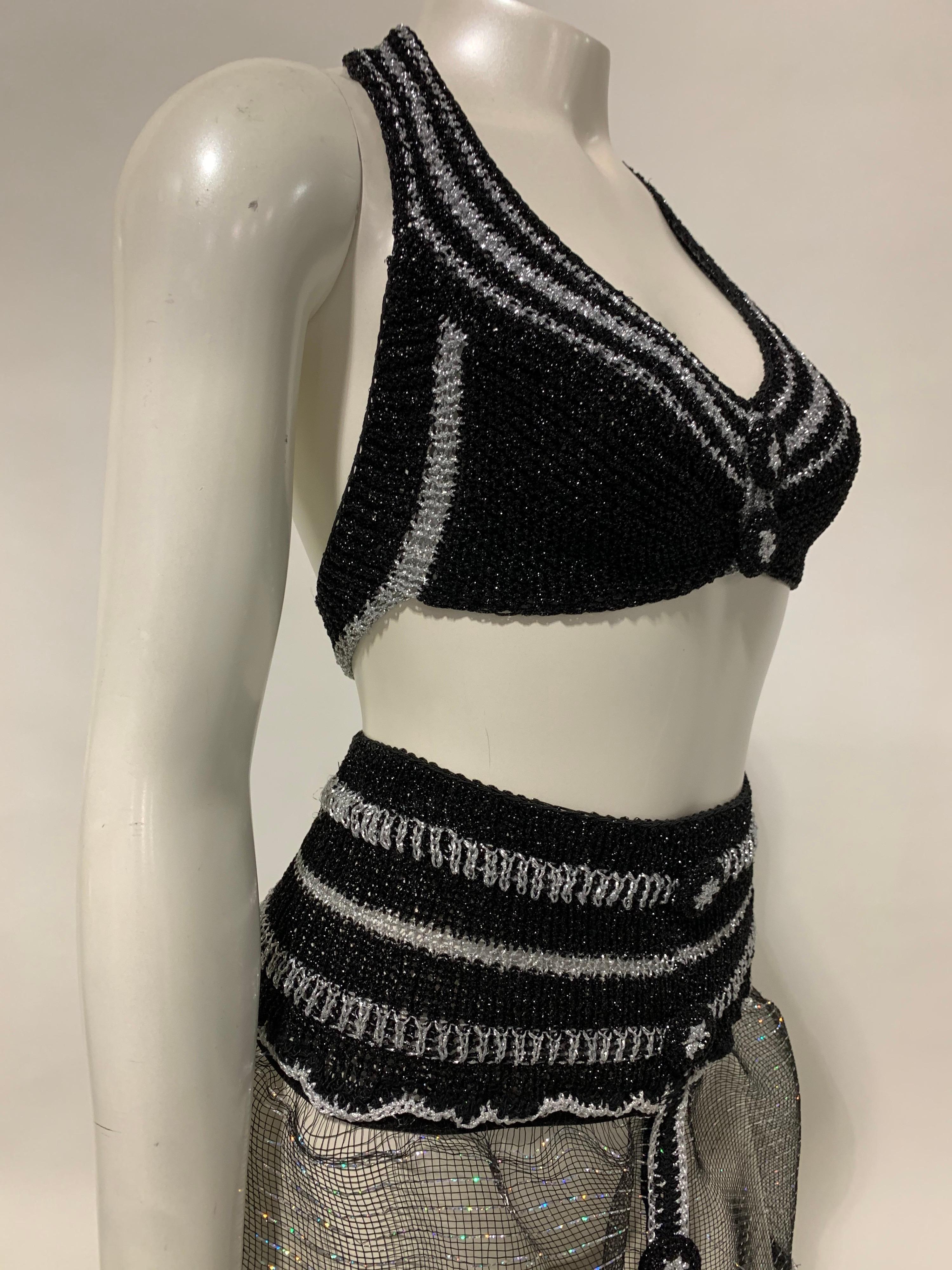 Torso Creations Black & Silver Lurex Knit Bralette & Horsehair Crinoline Set 4