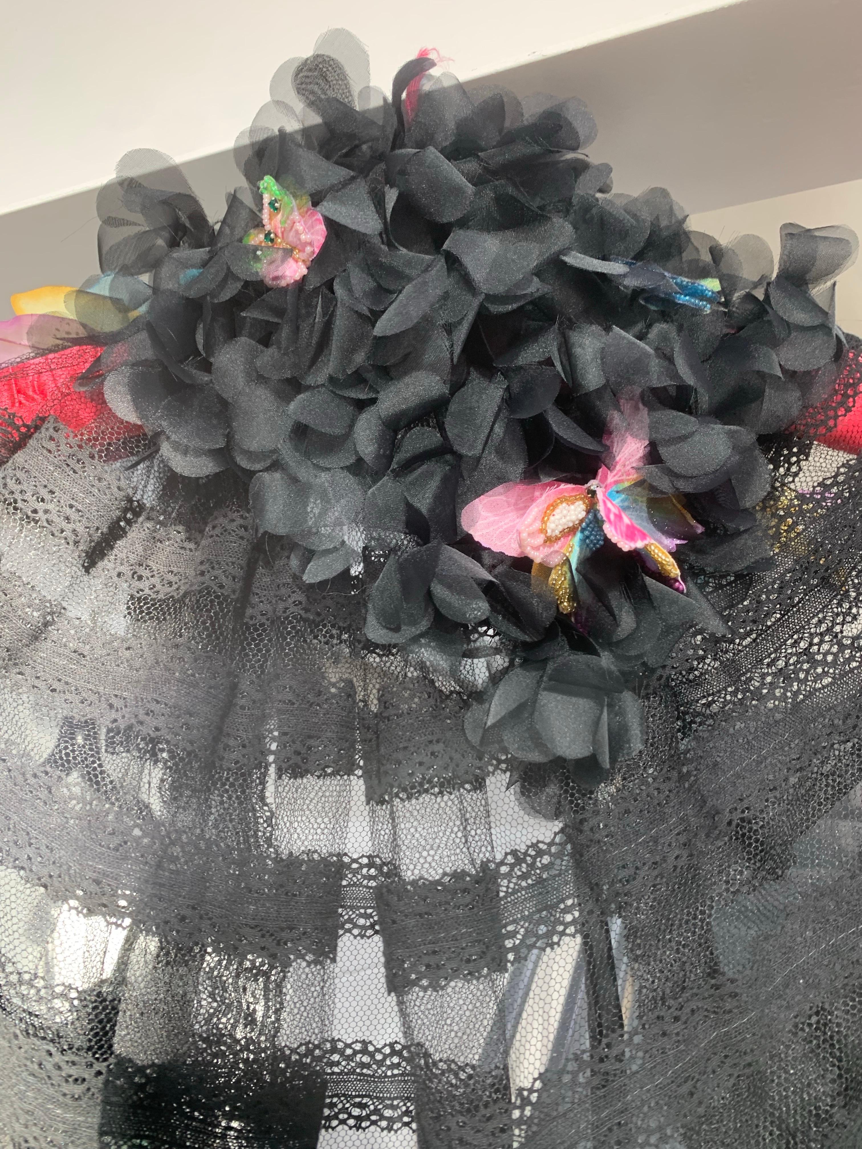 Torso Creations Schwarzes 3-teiliges Korsett aus Tüll und Spitze mit Unter-Dress & Umhang im Angebot 14