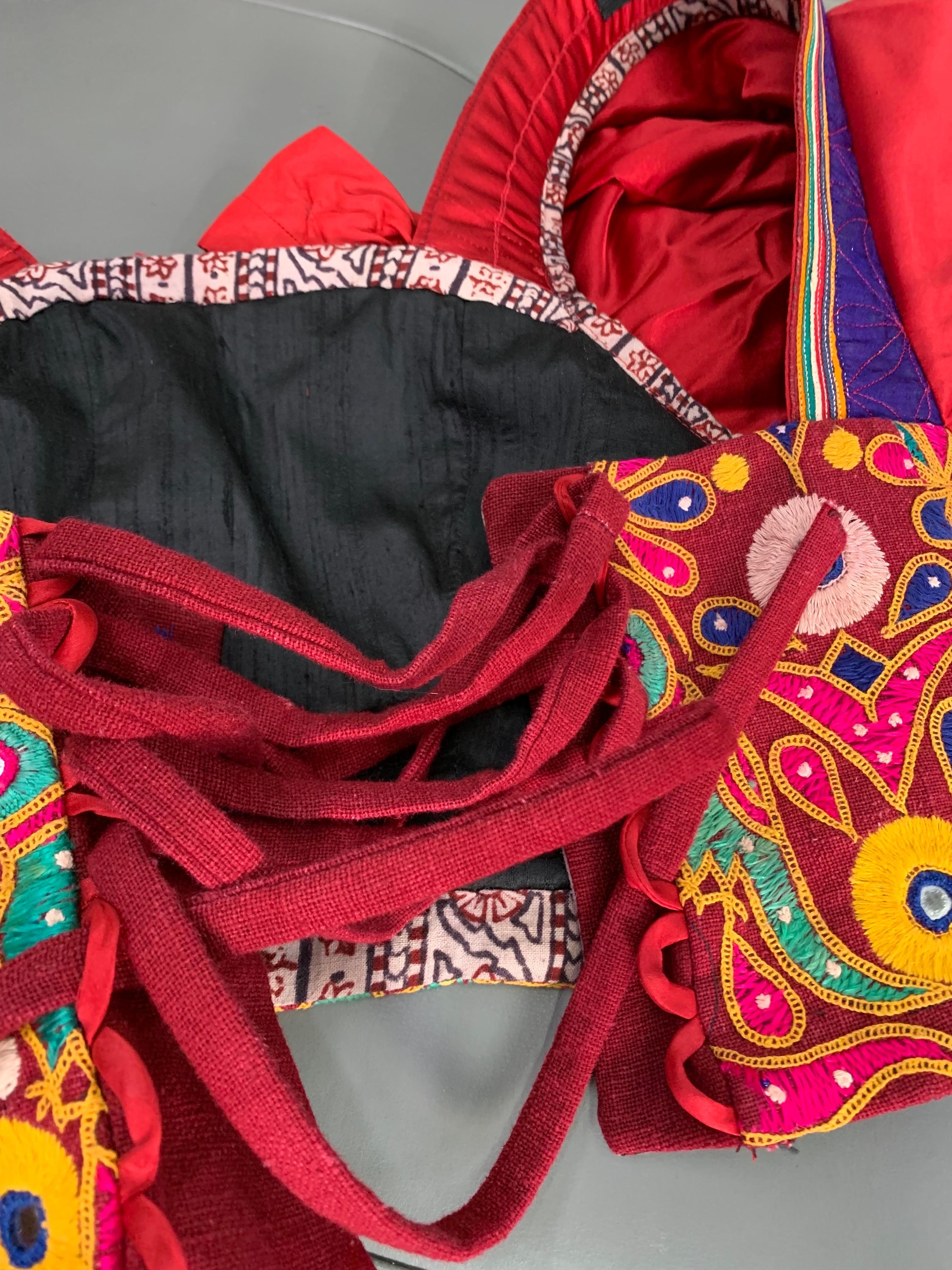 Torso Creations Crimson Silk Taffeta Mini Skirt & Corset-Style Blouse Ensemble  For Sale 11