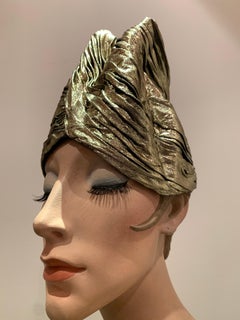 Torso Creations Gold Lame Pleated Peaked Turban
