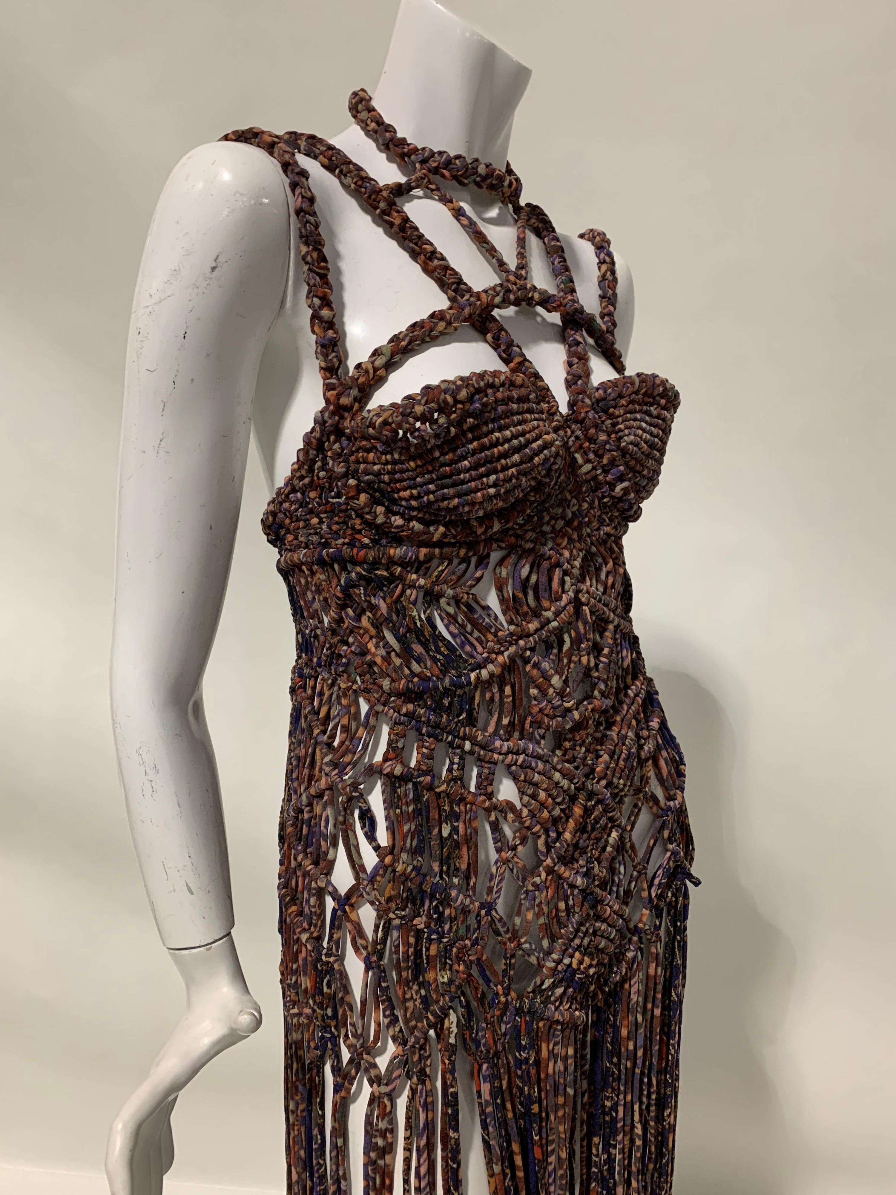 Torso Creations “Ibiza” Macrame Gown W/ Sculpted Bodice & Fringe  For Sale 2