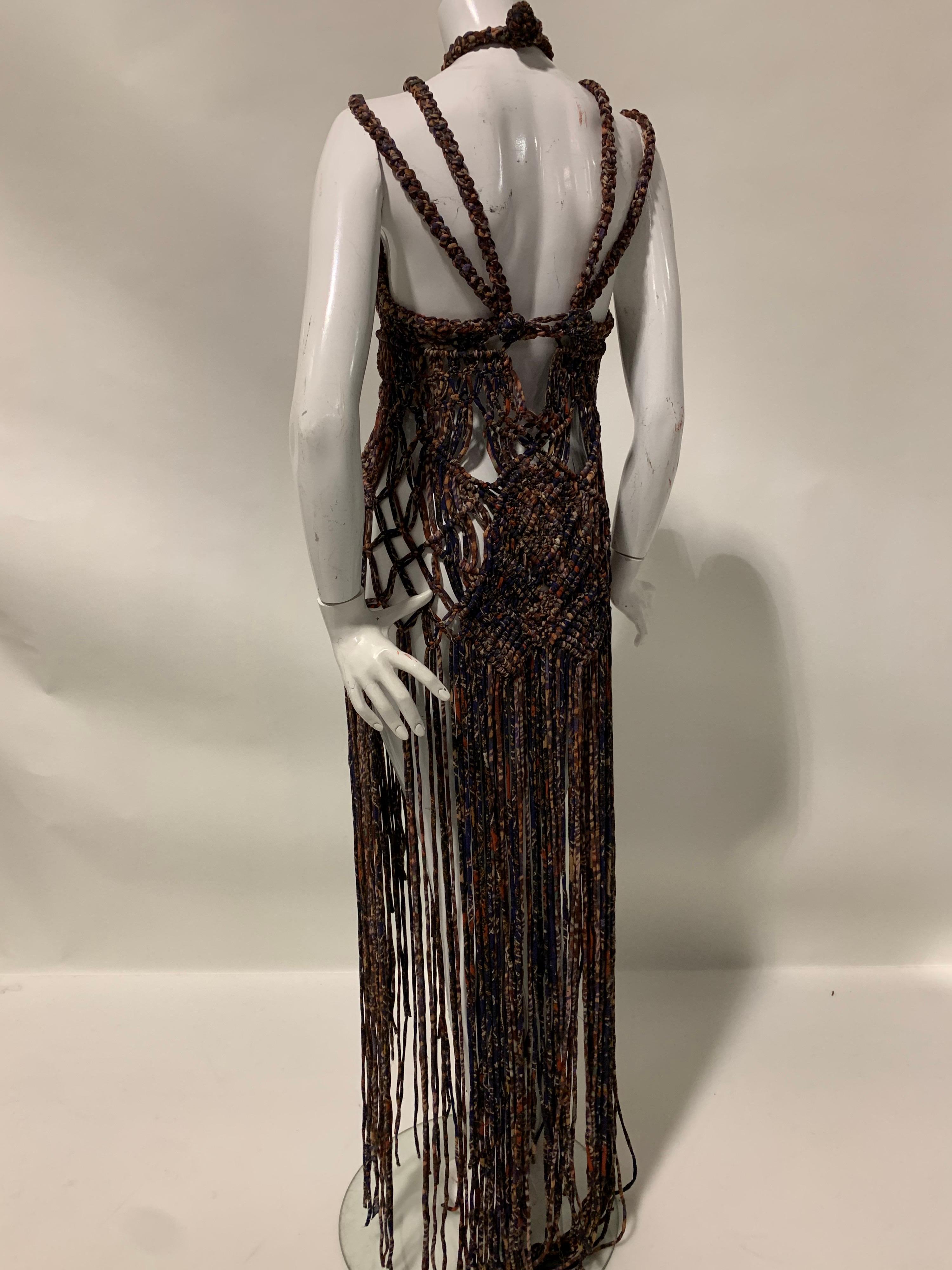 Torso Creations “Ibiza” Macrame Gown W/ Sculpted Bodice & Fringe  For Sale 3