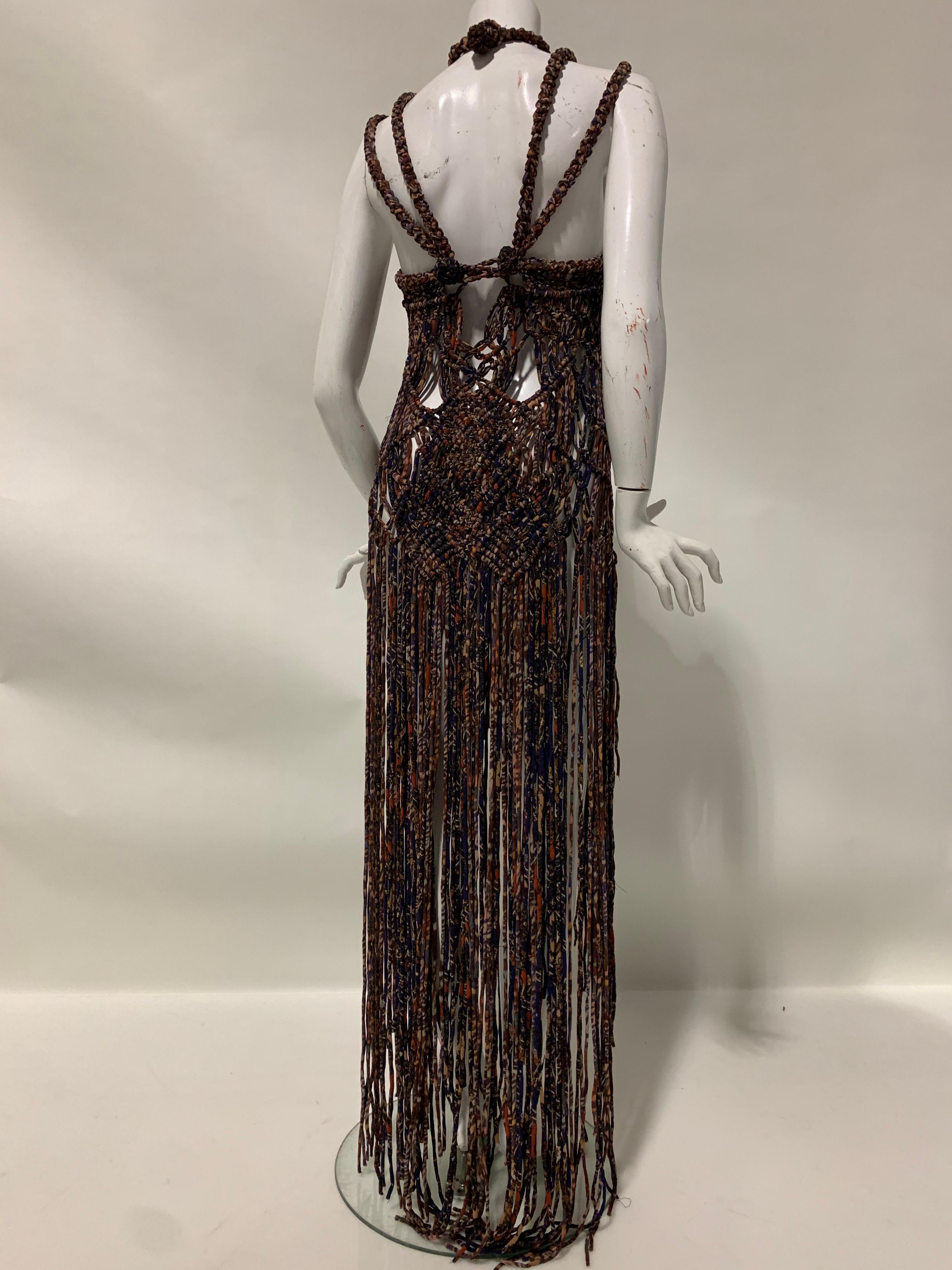 Torso Creations “Ibiza” Macrame Gown W/ Sculpted Bodice & Fringe  For Sale 4