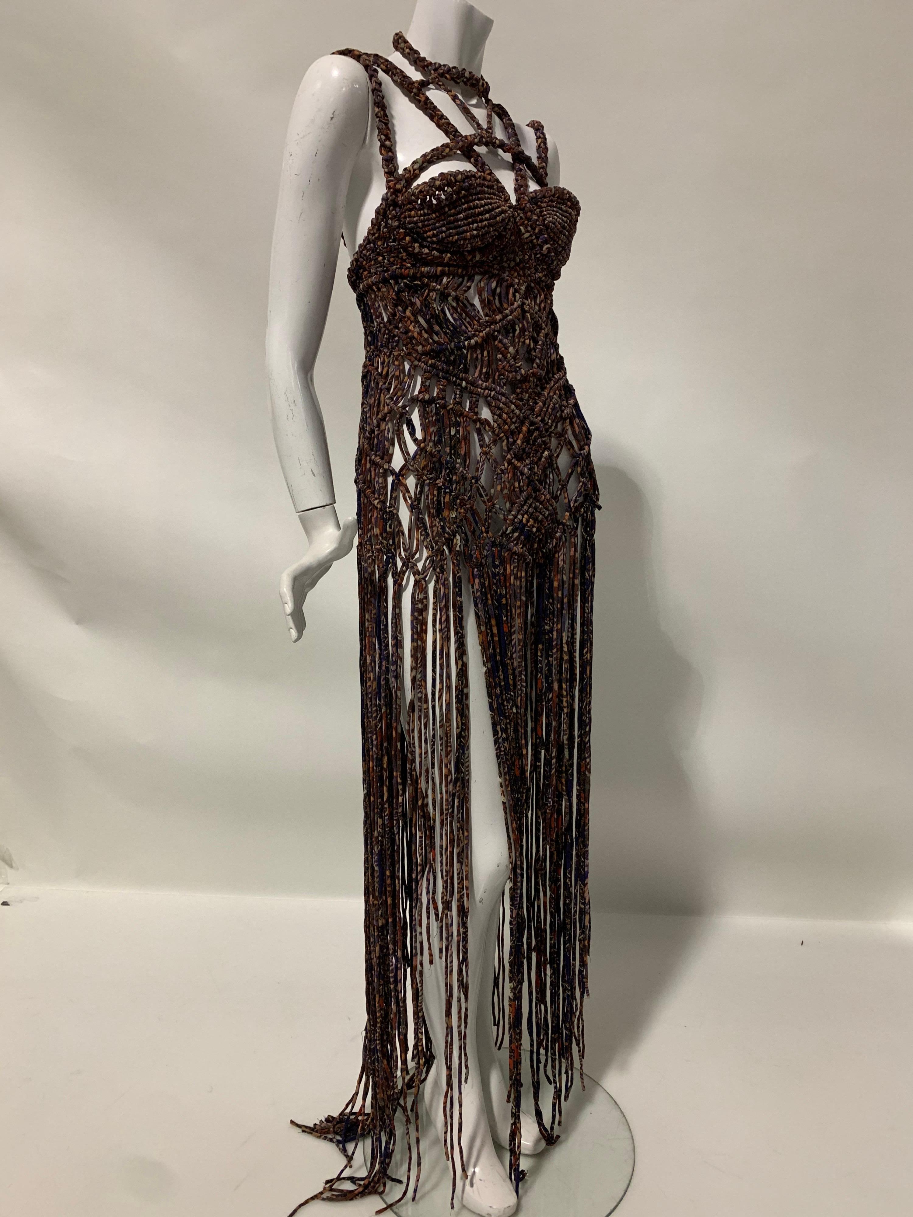 Torso Creations “Ibiza” Macrame Gown W/ Sculpted Bodice & Fringe  For Sale 1