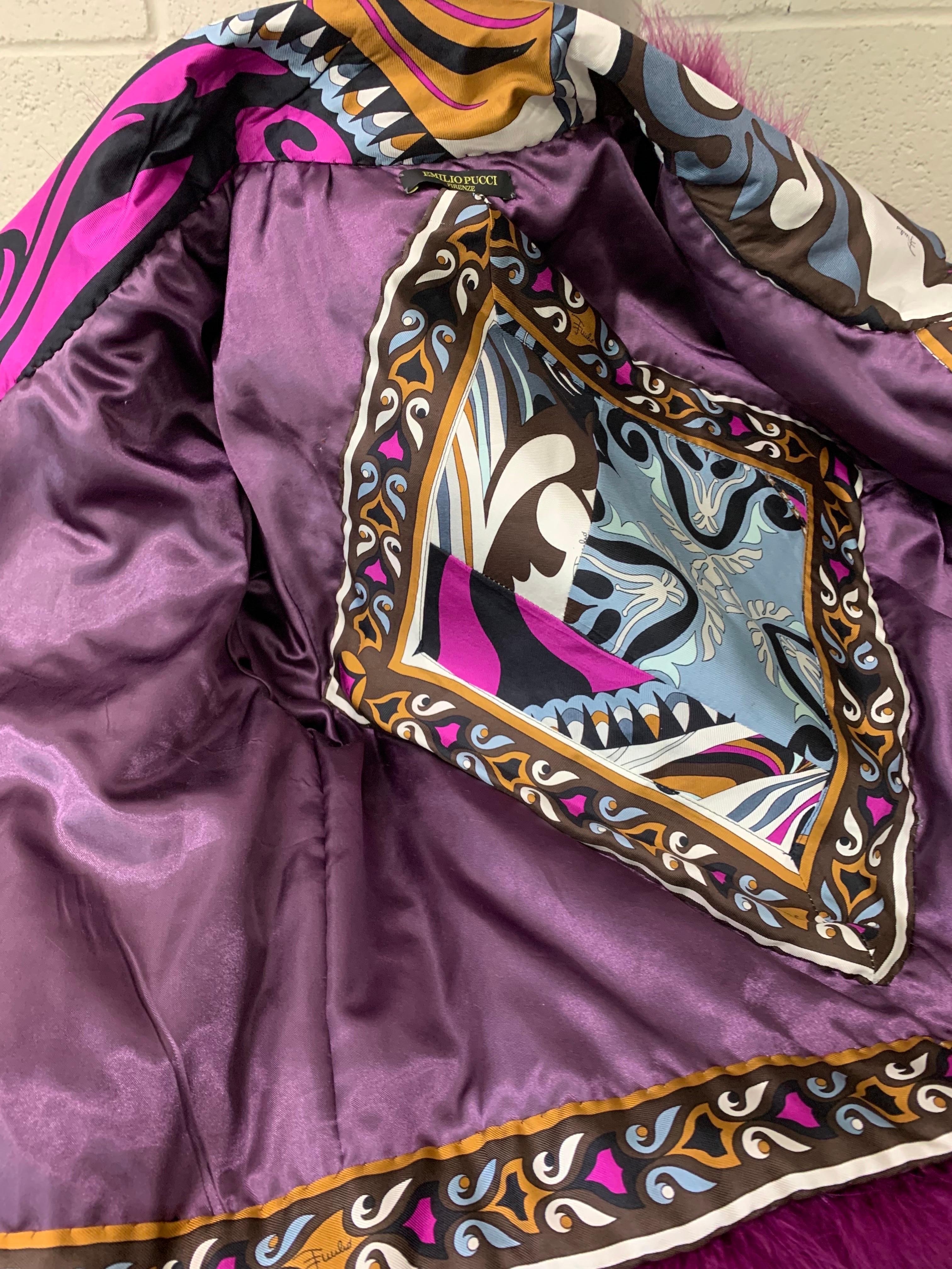 Torso Creations Magenta Marabou Chubby Jacket w Pucci Scarf Tie at Neckline 2
