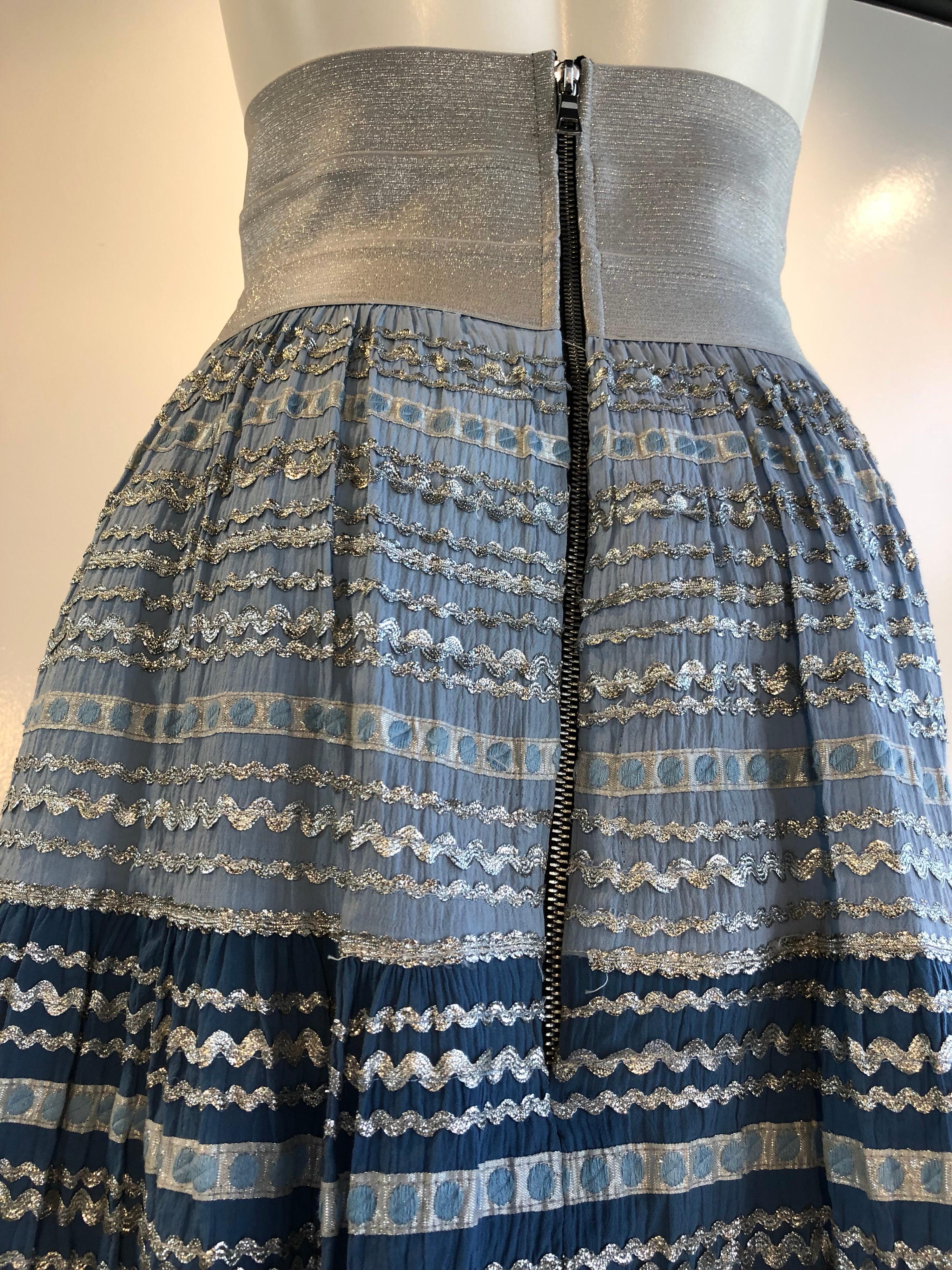 Women's Torso Creations Modified 1950s High Elastic Waist Metallic Braid Circle Skirt