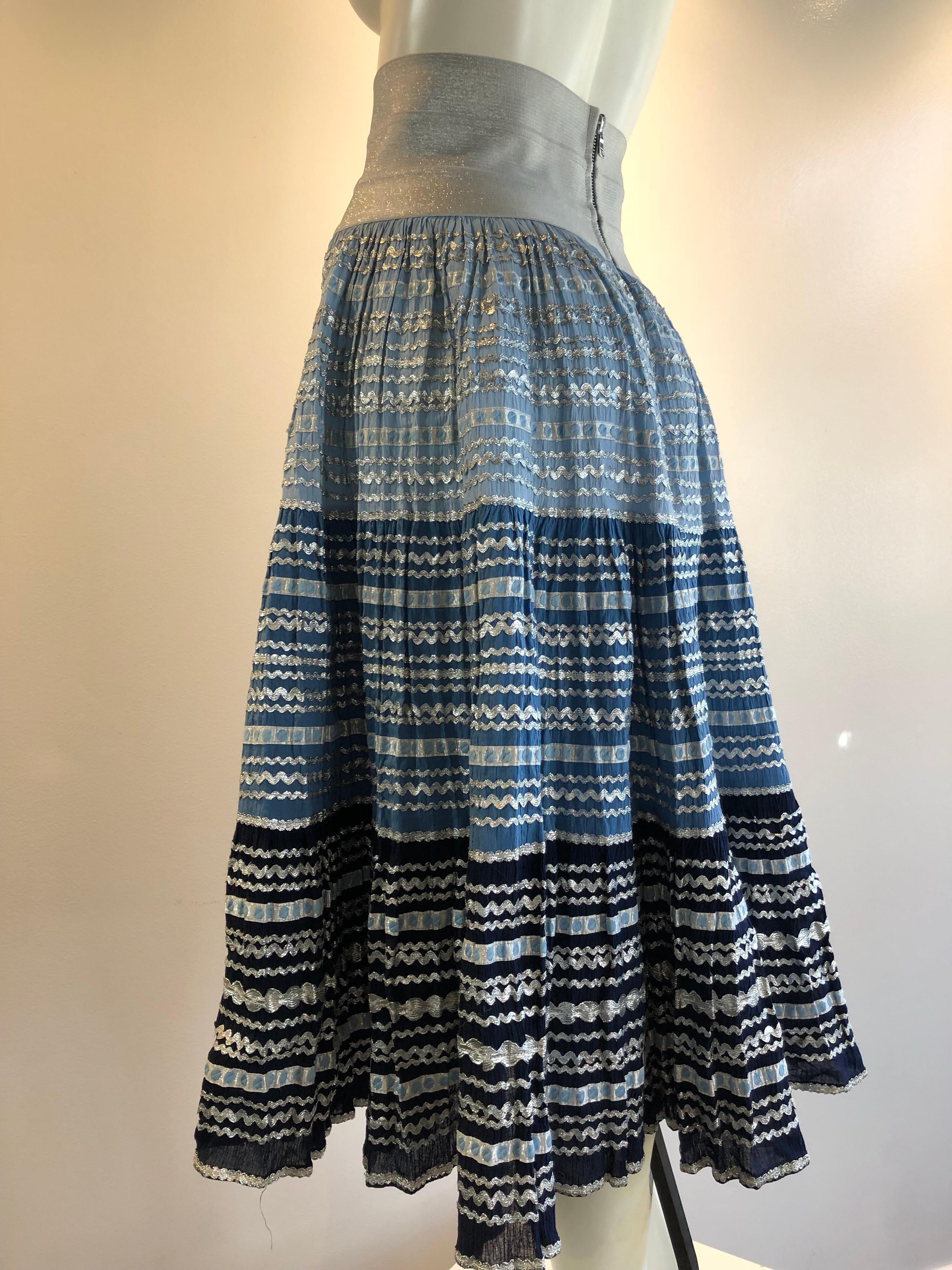Torso Creations Modified 1950s High Elastic Waist Metallic Braid Circle Skirt 1