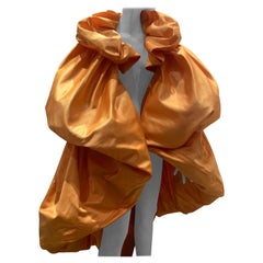 Torso Creations Over Sized Marigold Silk Duchess Satin Balloon Cocoon Cape Coat