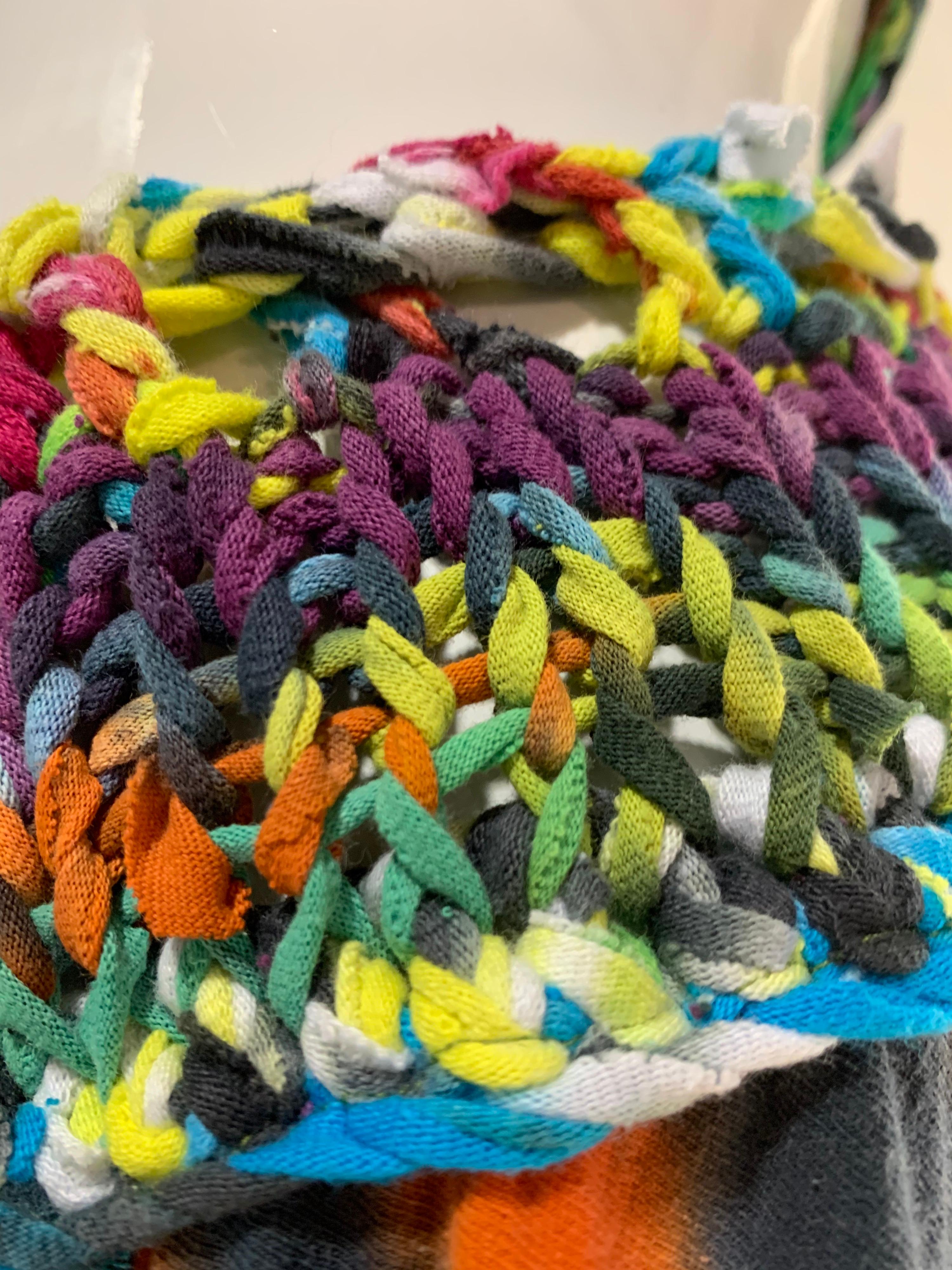 Torso Creations Rainbow Tie-Dye Skirt & Halter Set w/ Hand-Knit Waist Details 7